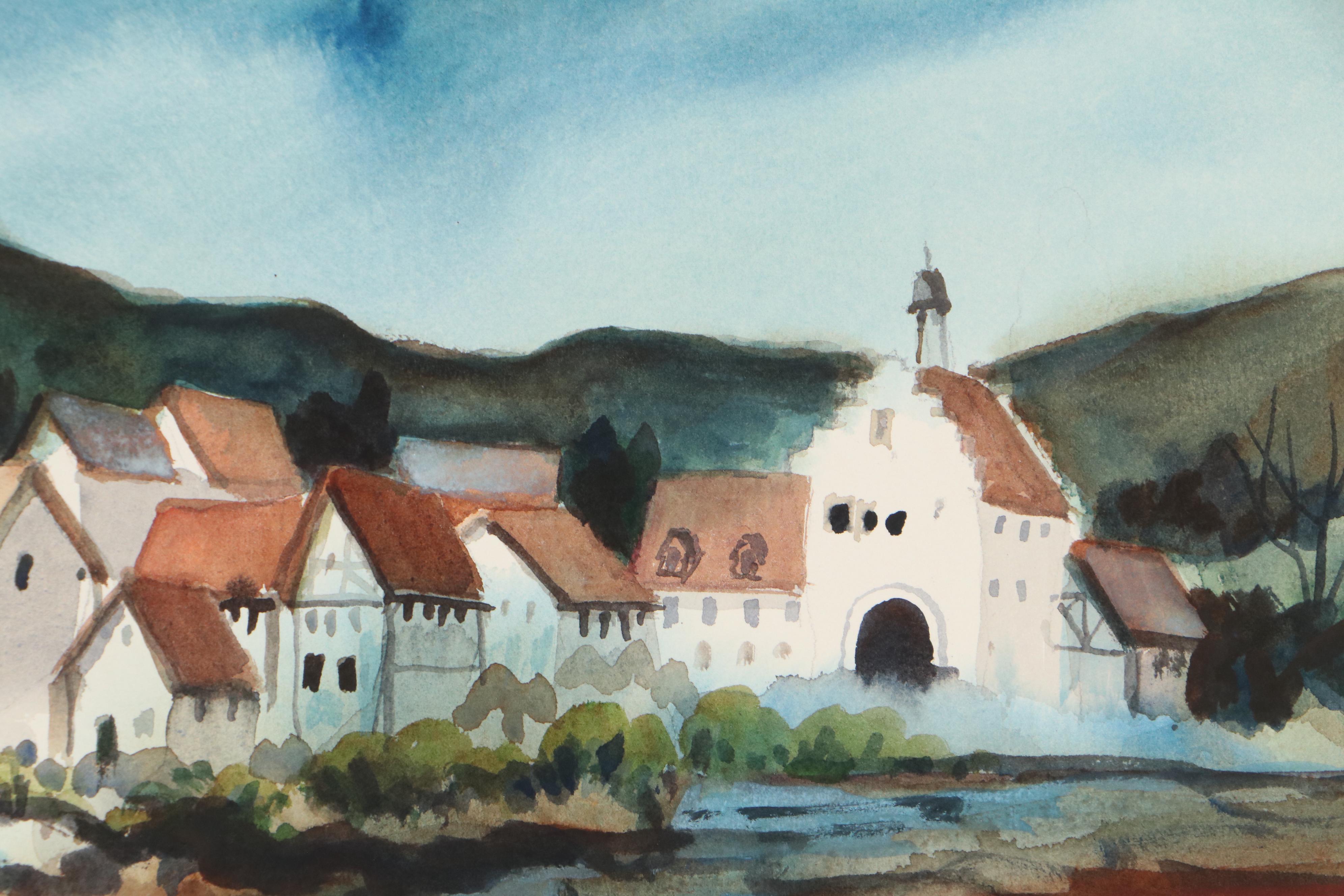 Marion Maas Architectural Landscape Watercolor Paintings