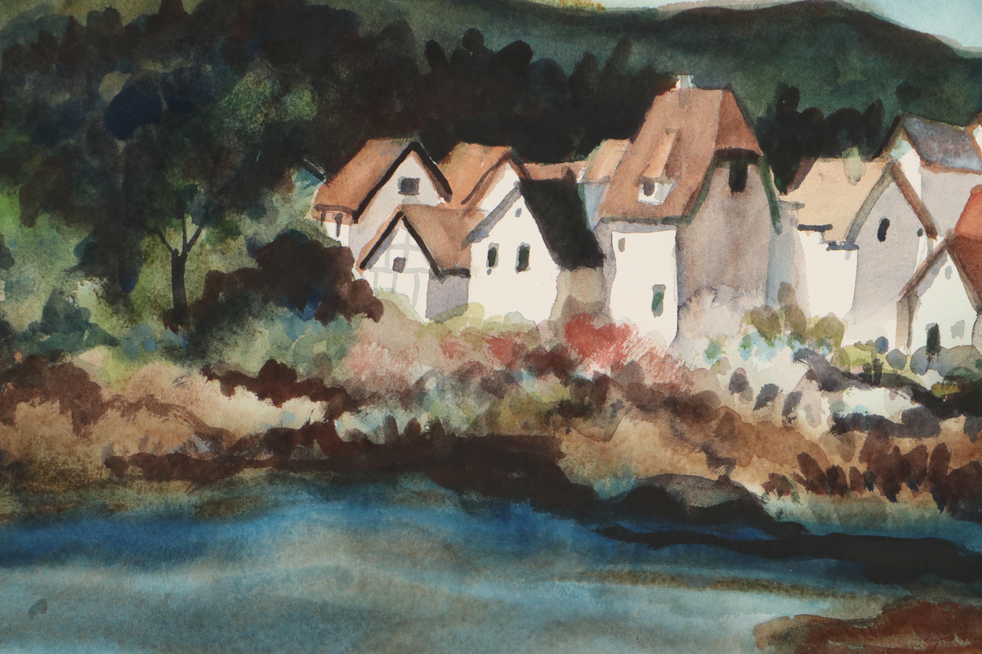 Marion Maas Architectural Landscape Watercolor Paintings