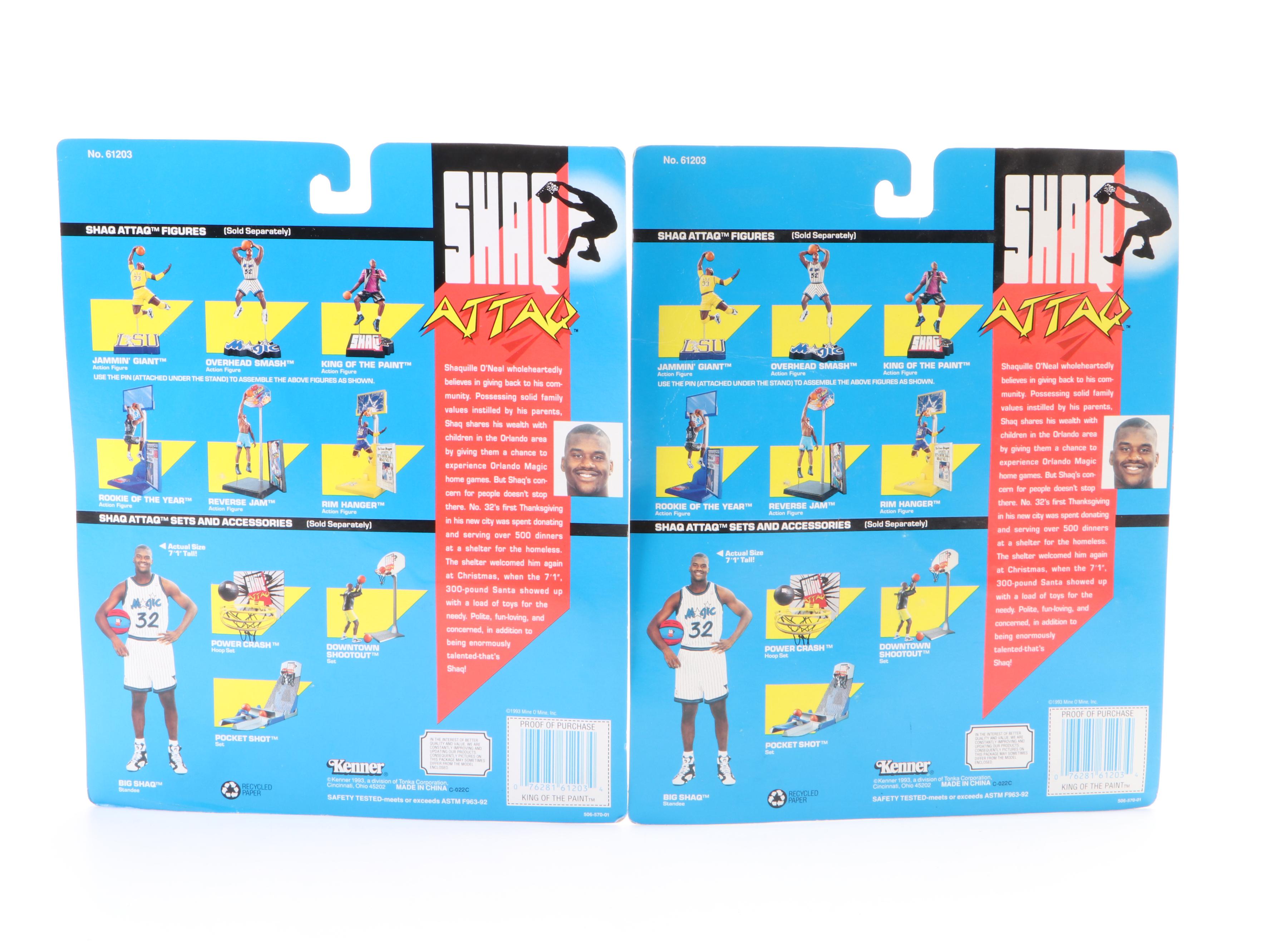 Starting Lineup NBA Basketball Shaq, Barkley, Kemp With Shaq-Attack Figurines