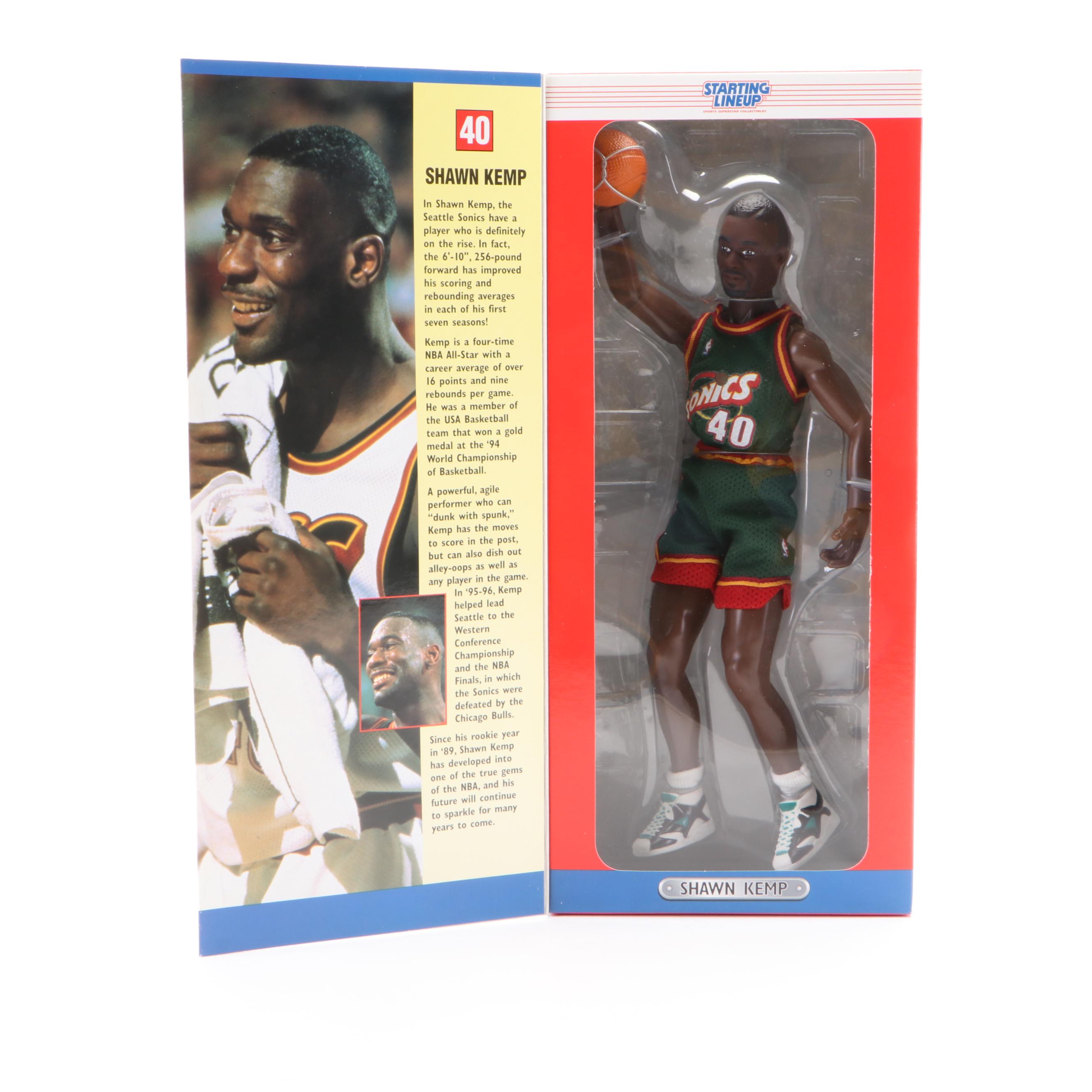 Starting Lineup NBA Basketball Shaq, Barkley, Kemp With Shaq-Attack Figurines