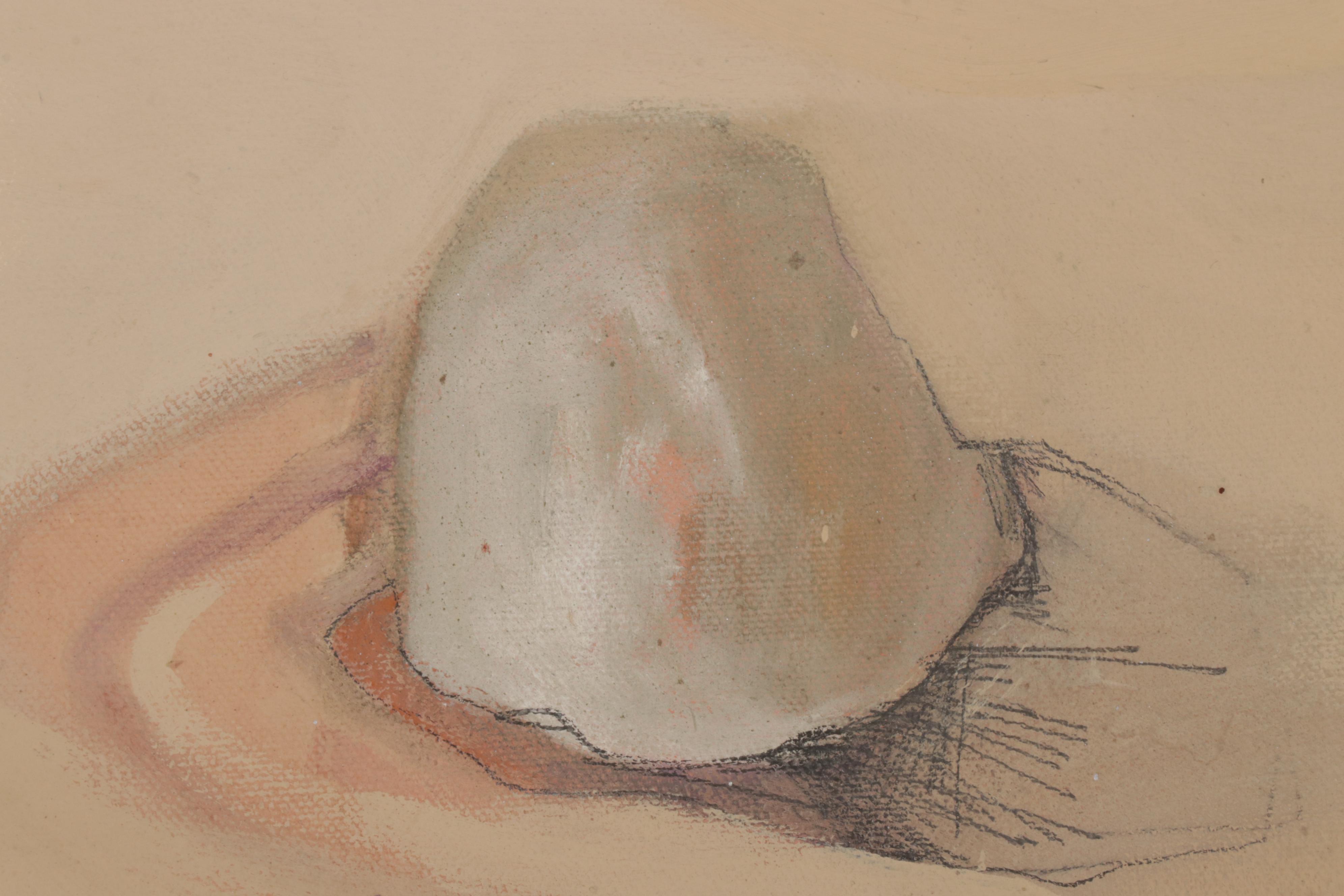 John Funt Acrylic Painting of Rocks on Coastal Beach, 1974