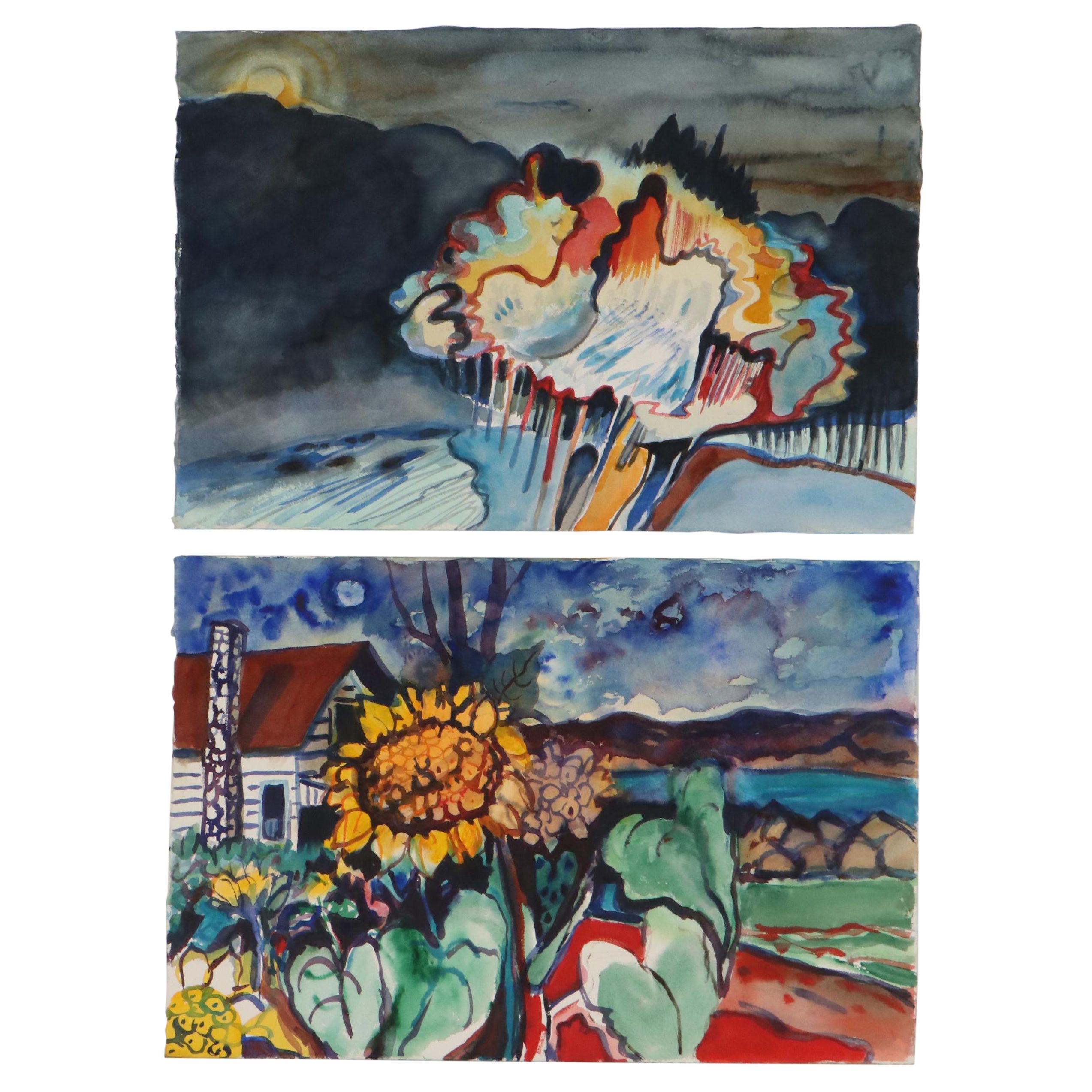 Marion Maas Abstract Landscape Watercolor Paintings