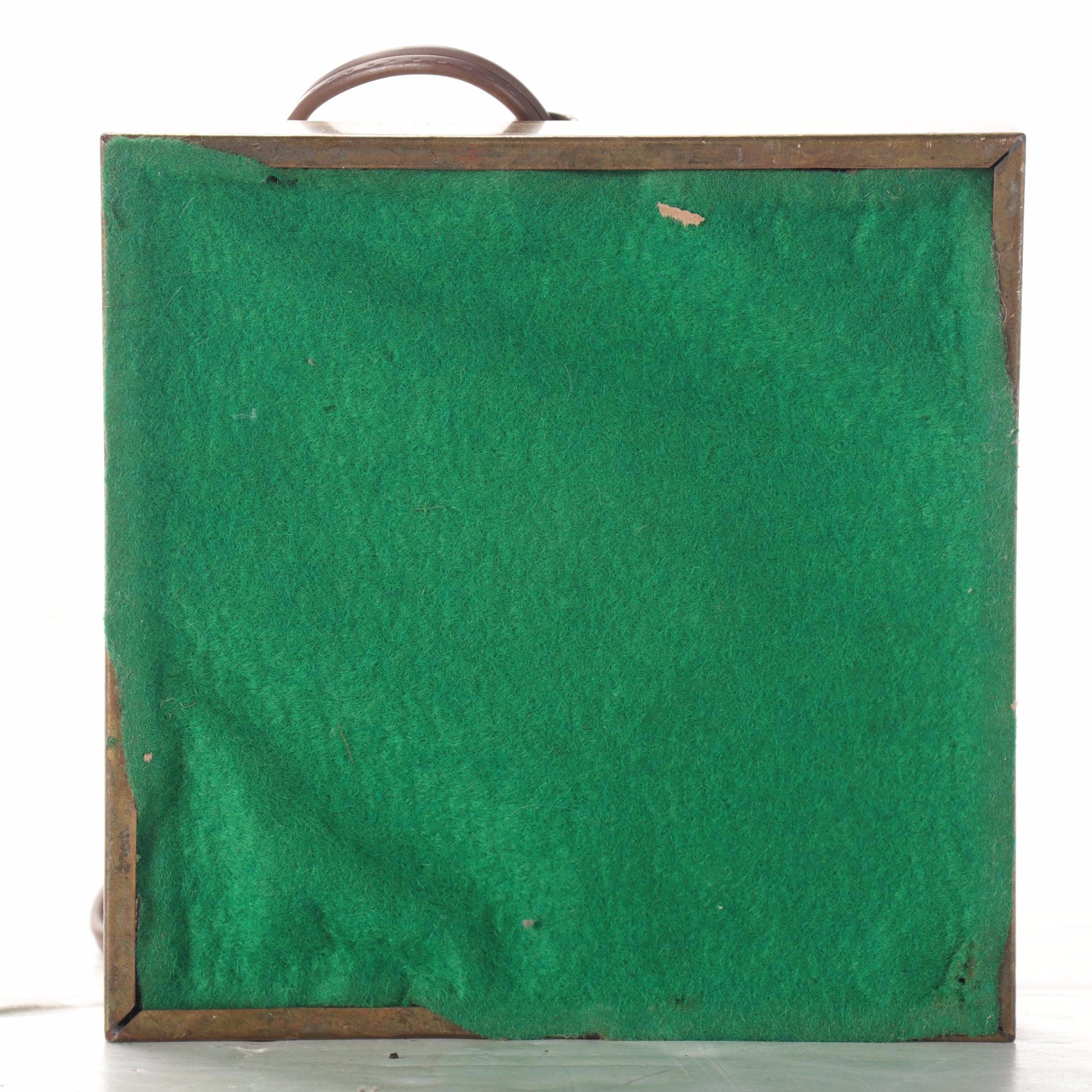 Matador Brenner Brass and Pressed Glass Oil Table Lamp, Adapted Early/Mid-20th C