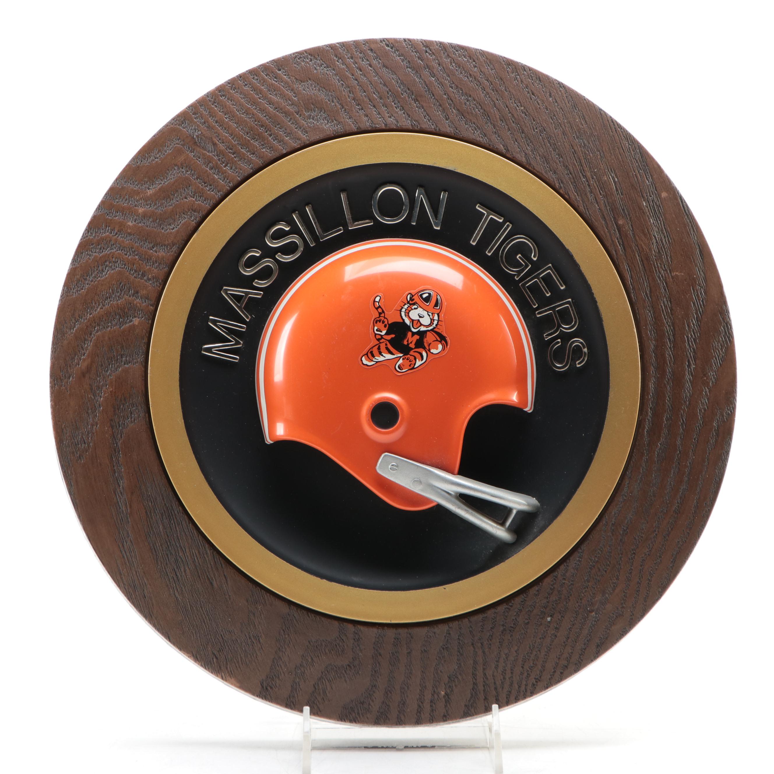 Massillon Tigers Football Wall Plaque, Stanford Pottery Ceramic Tiger Coin Bank