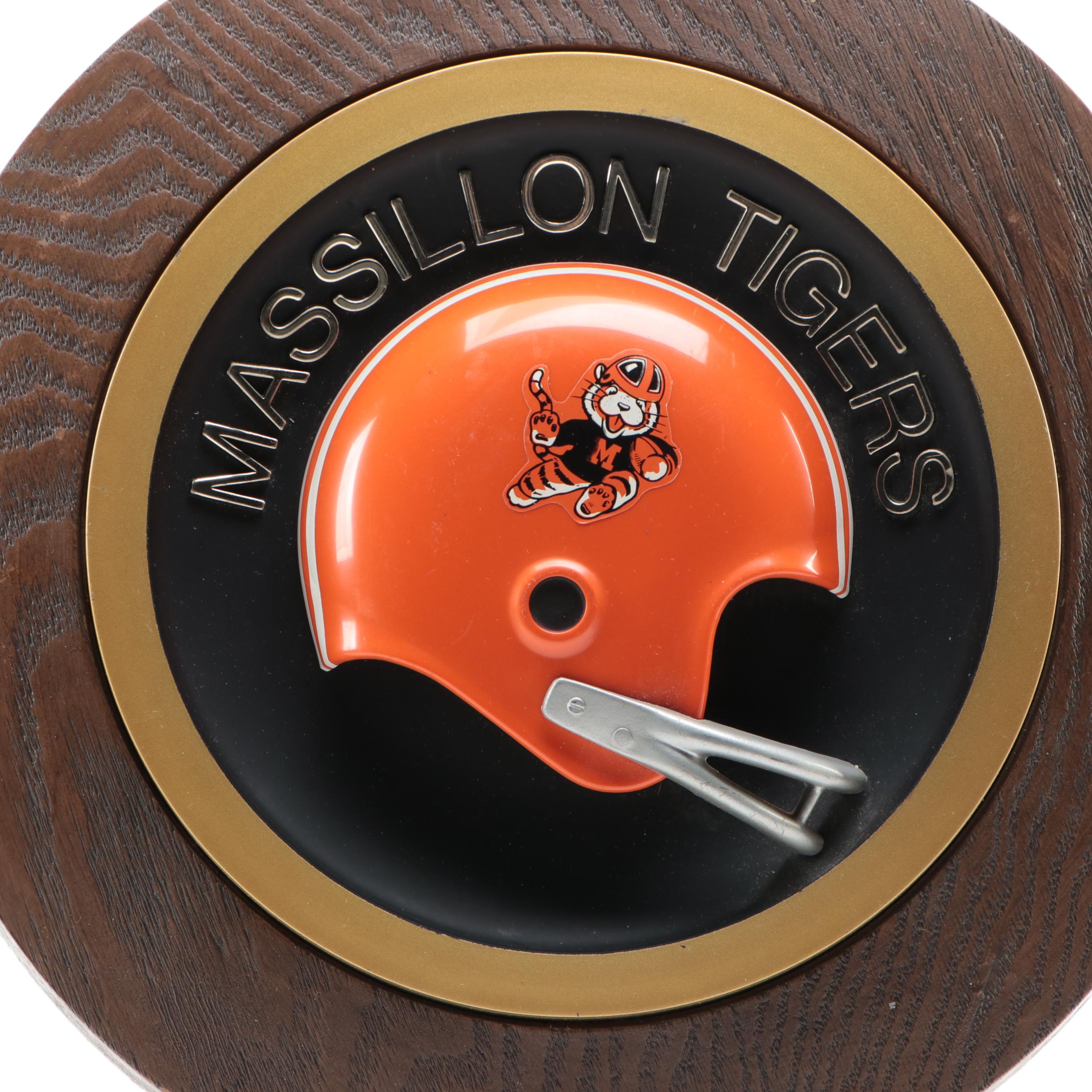 Massillon Tigers Football Wall Plaque, Stanford Pottery Ceramic Tiger Coin Bank