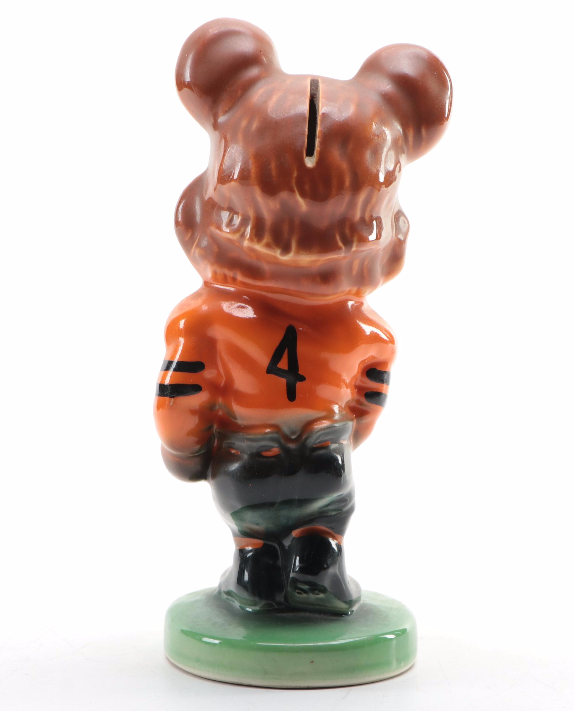 Massillon Tigers Football Wall Plaque, Stanford Pottery Ceramic Tiger Coin Bank