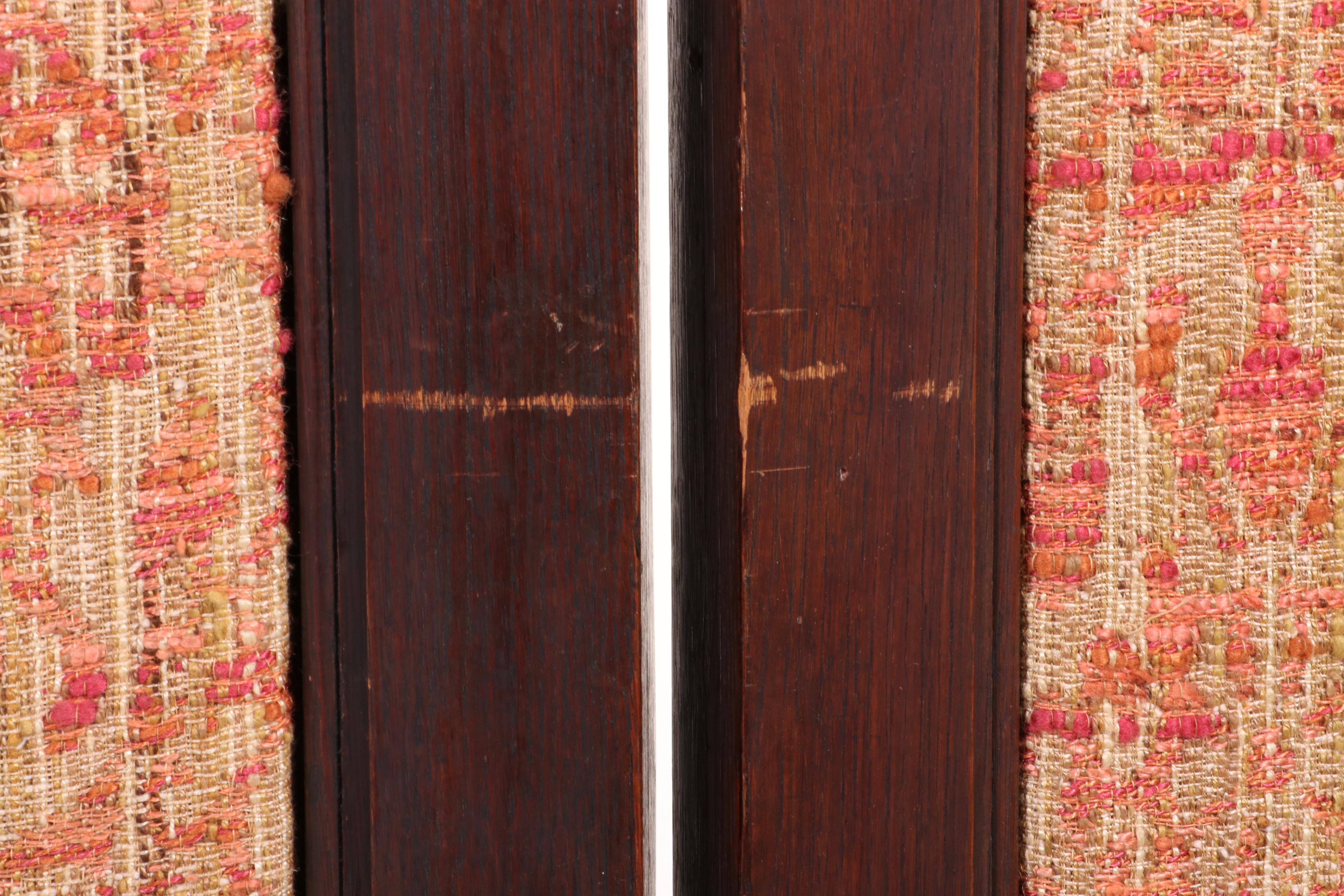 Oak Linen-Fold Carved Three-Panel Screen, 1920s