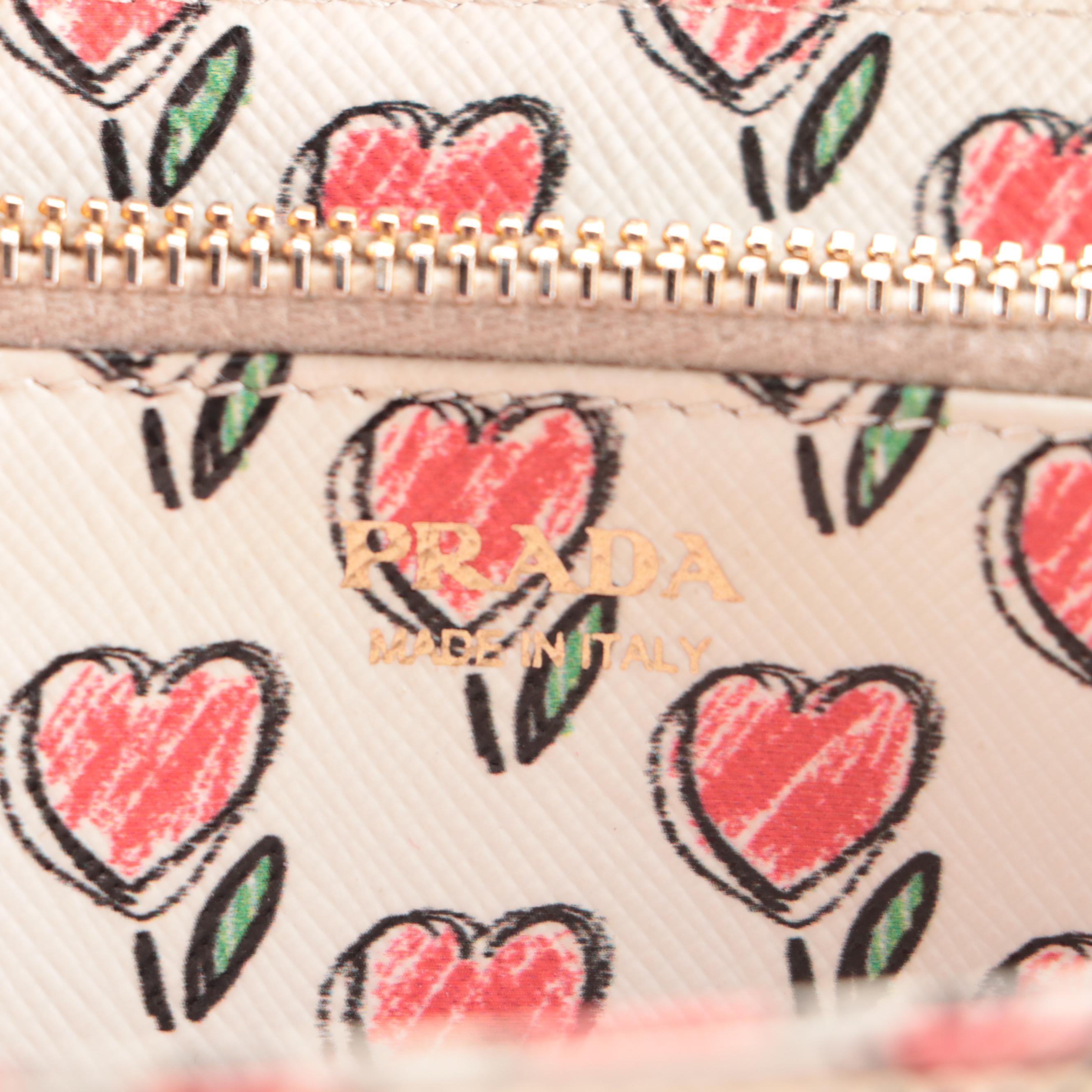 Prada Zip-Around Wallet in Red Saffiano Leather with Box