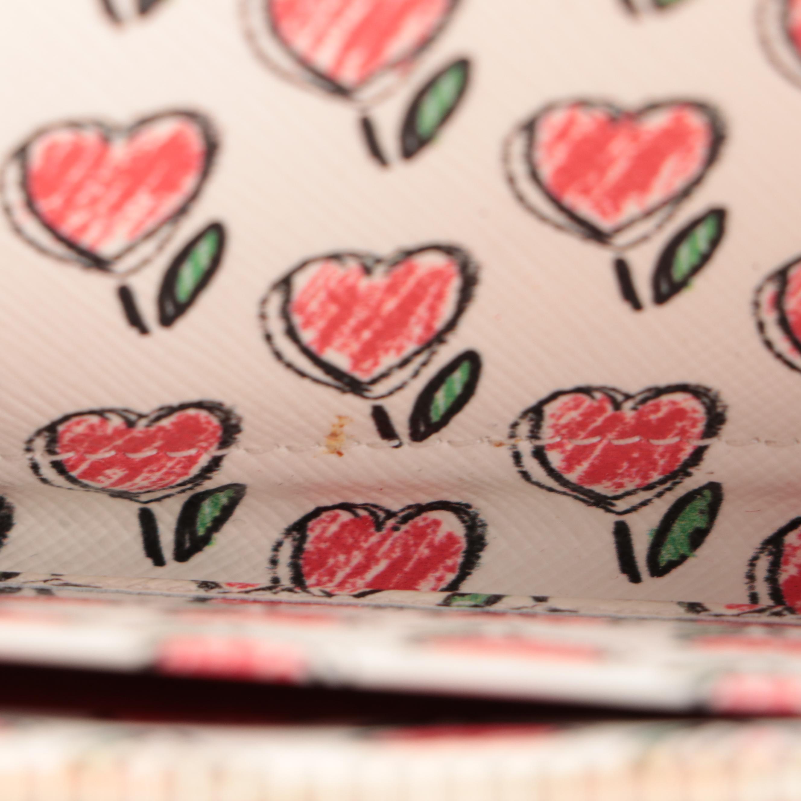 Prada Zip-Around Wallet in Red Saffiano Leather with Box