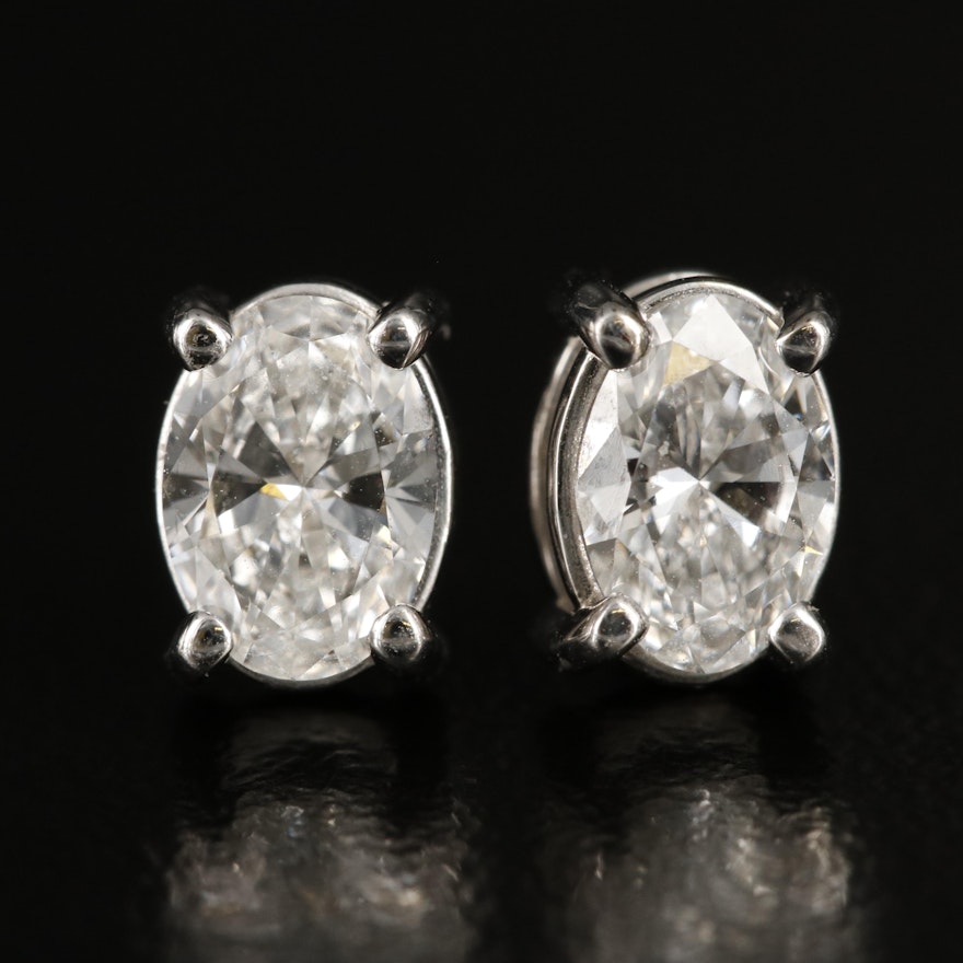 18K 1.00 CTW Lab Grown Diamond Stud Earrings with IGI Reports