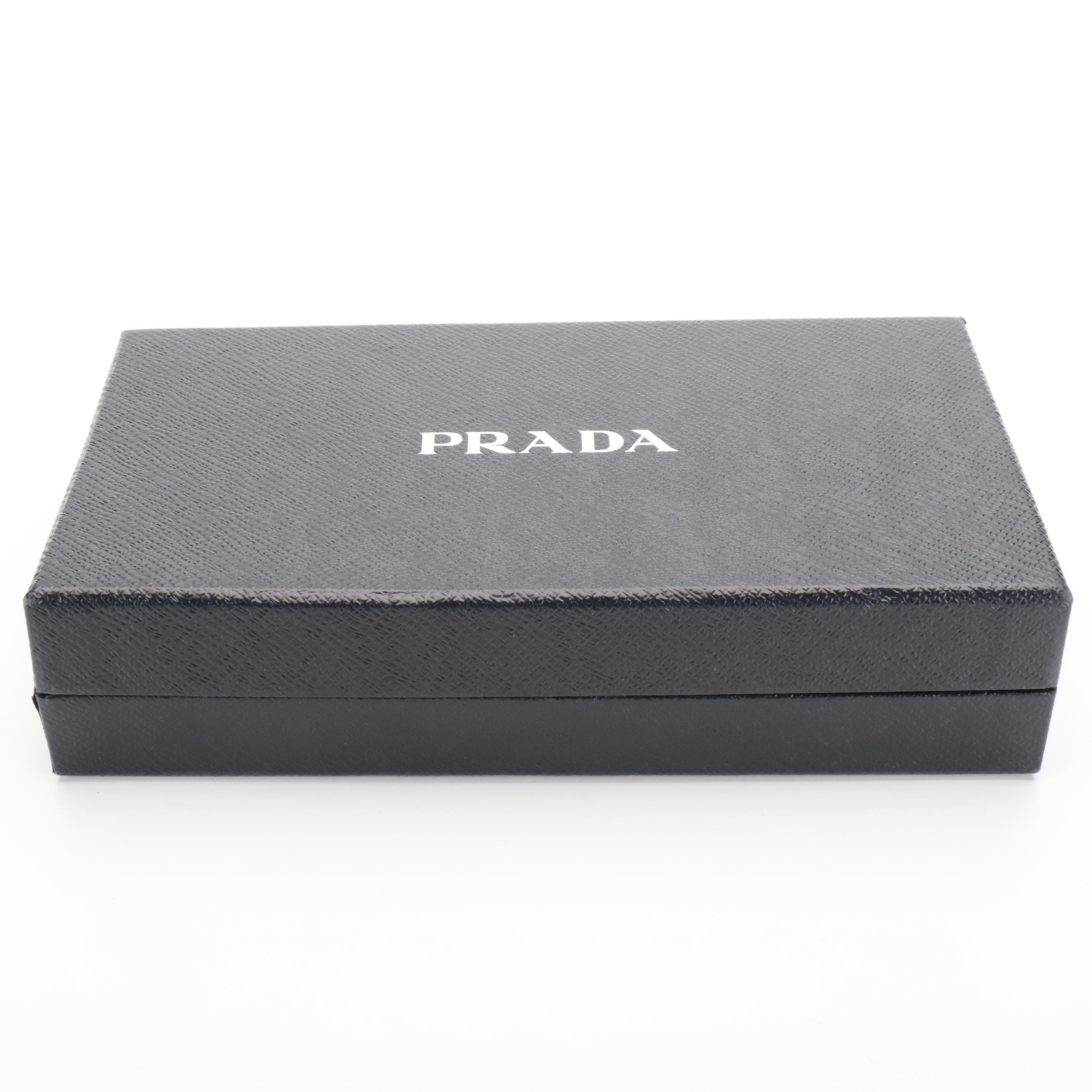 Prada Continental Bow Wallet in Orchid Saffiano Leather with Box