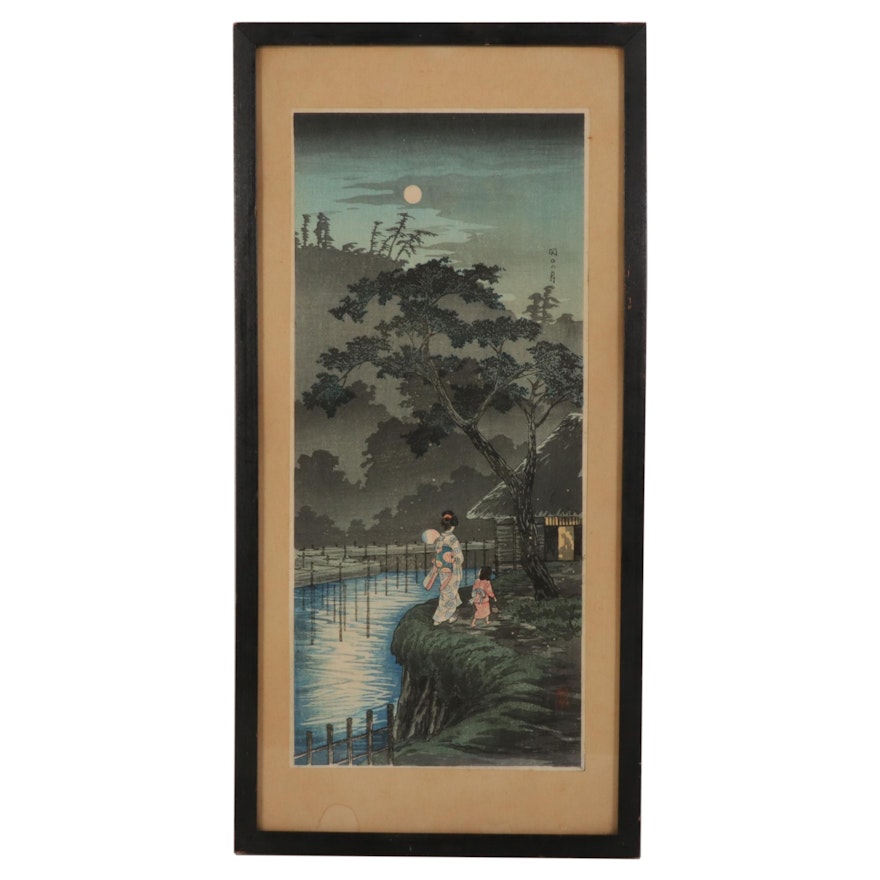 Woodblock After Takahashi Shōtei "Moon at Sekiguchi," Mid-Late 20th Century