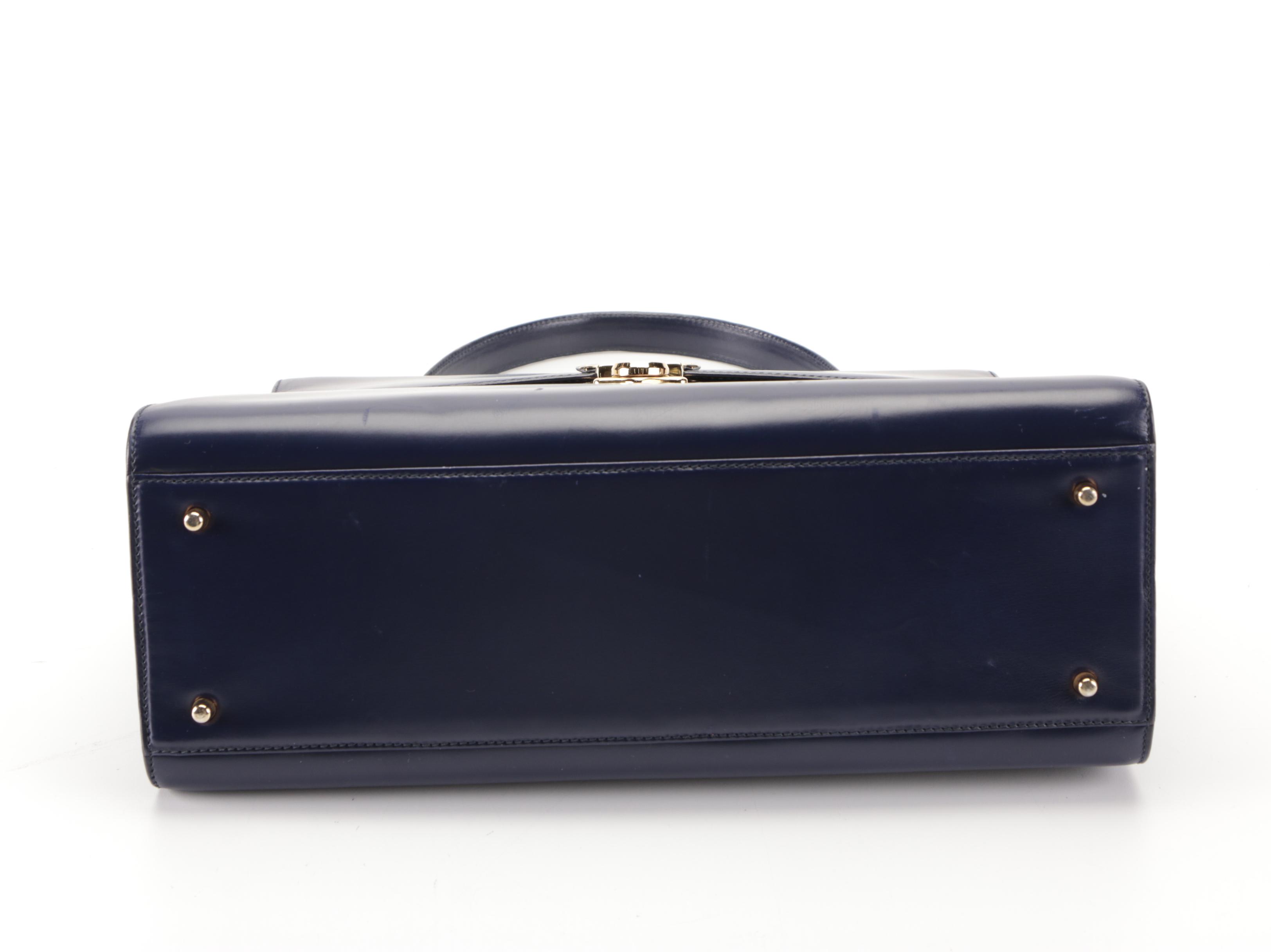 Prada Two-Way Locking Top-Handle Bag in Anemone Blue Bijoux Leather