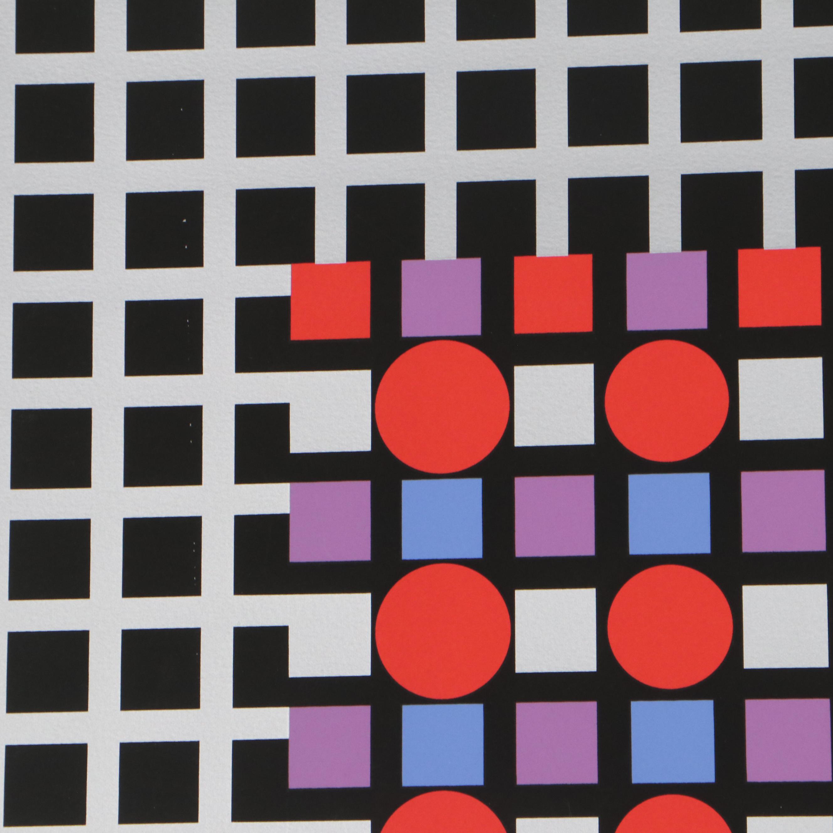 Victor Vasarely Abstract Serigraph "Zilver," 1989