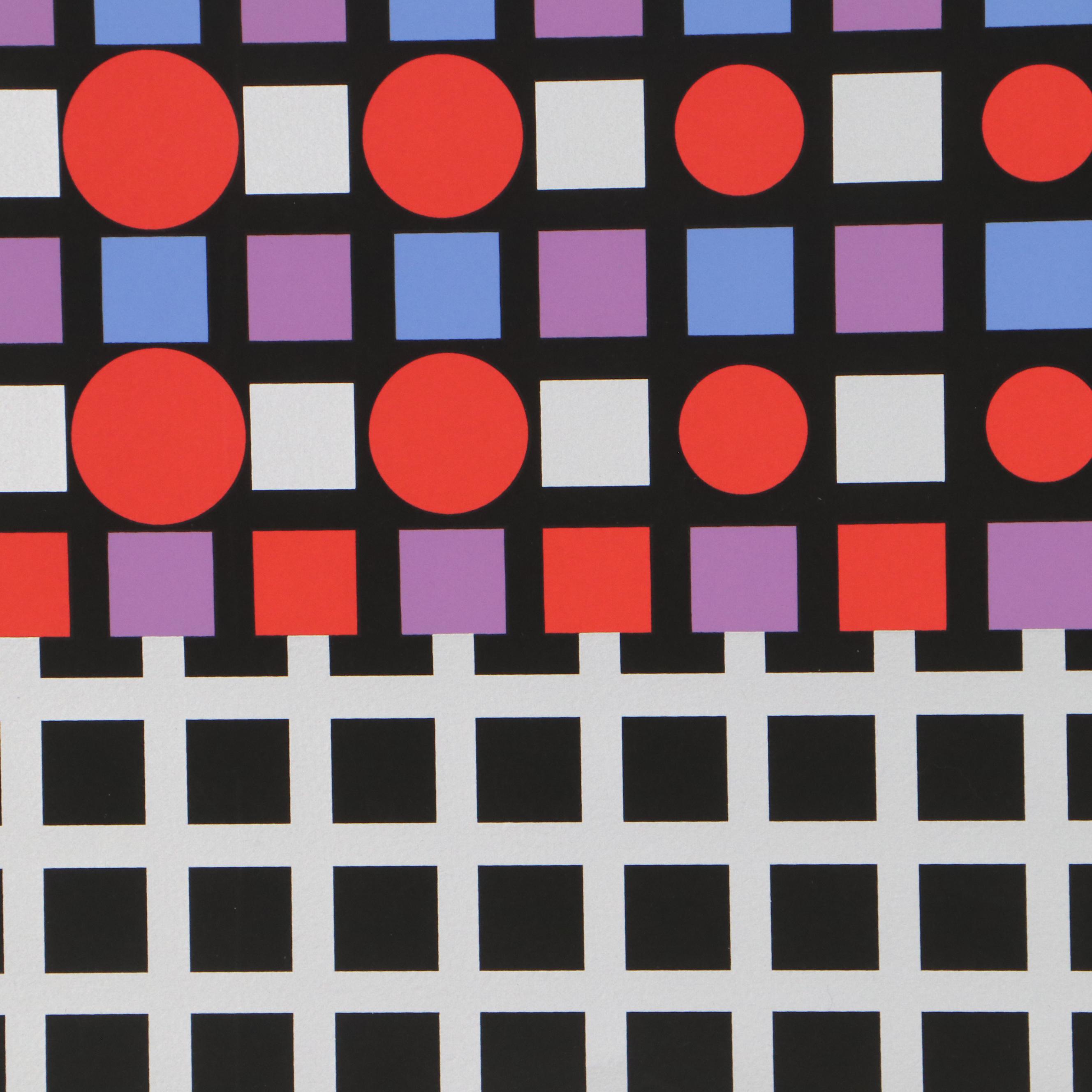 Victor Vasarely Abstract Serigraph "Zilver," 1989
