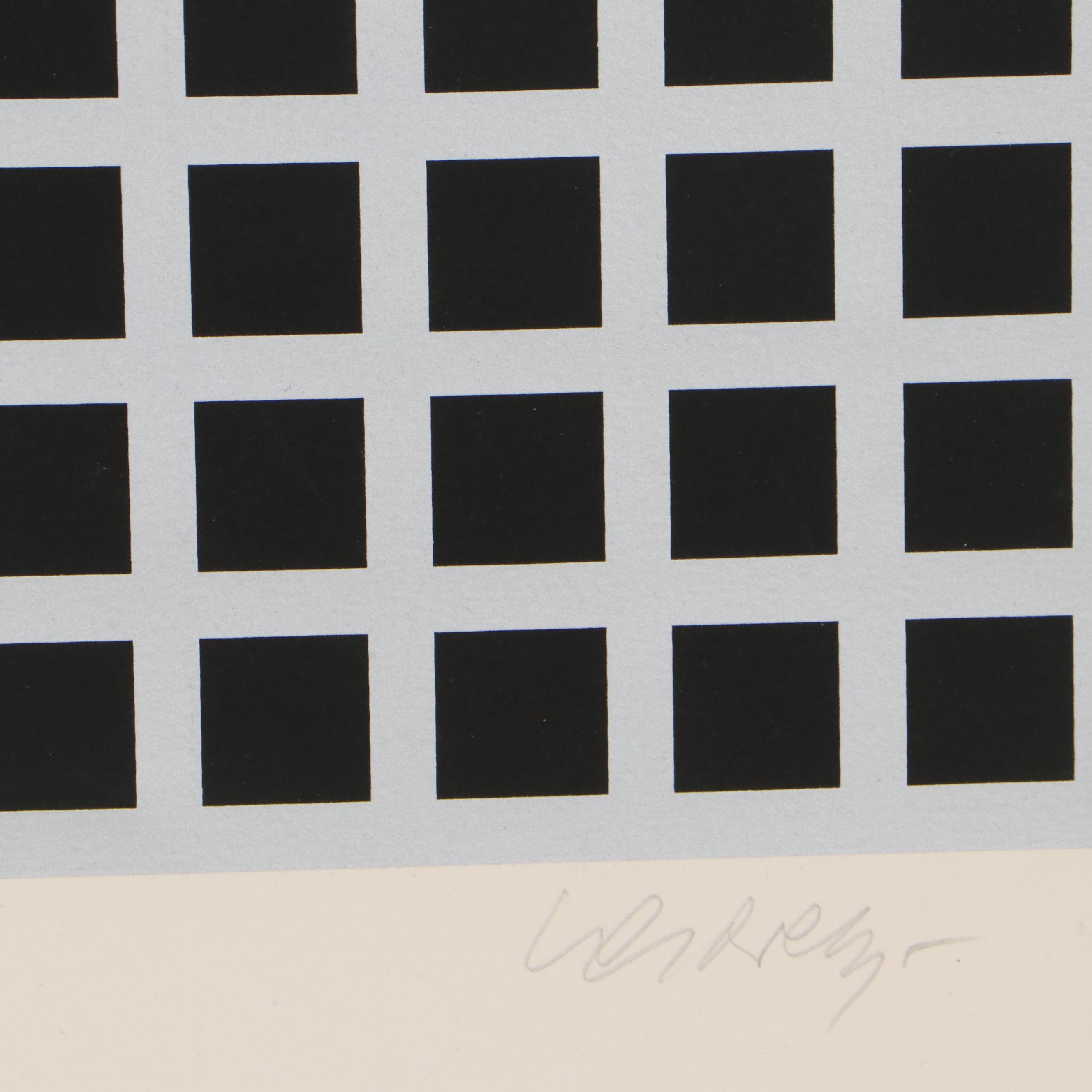 Victor Vasarely Abstract Serigraph "Zilver," 1989