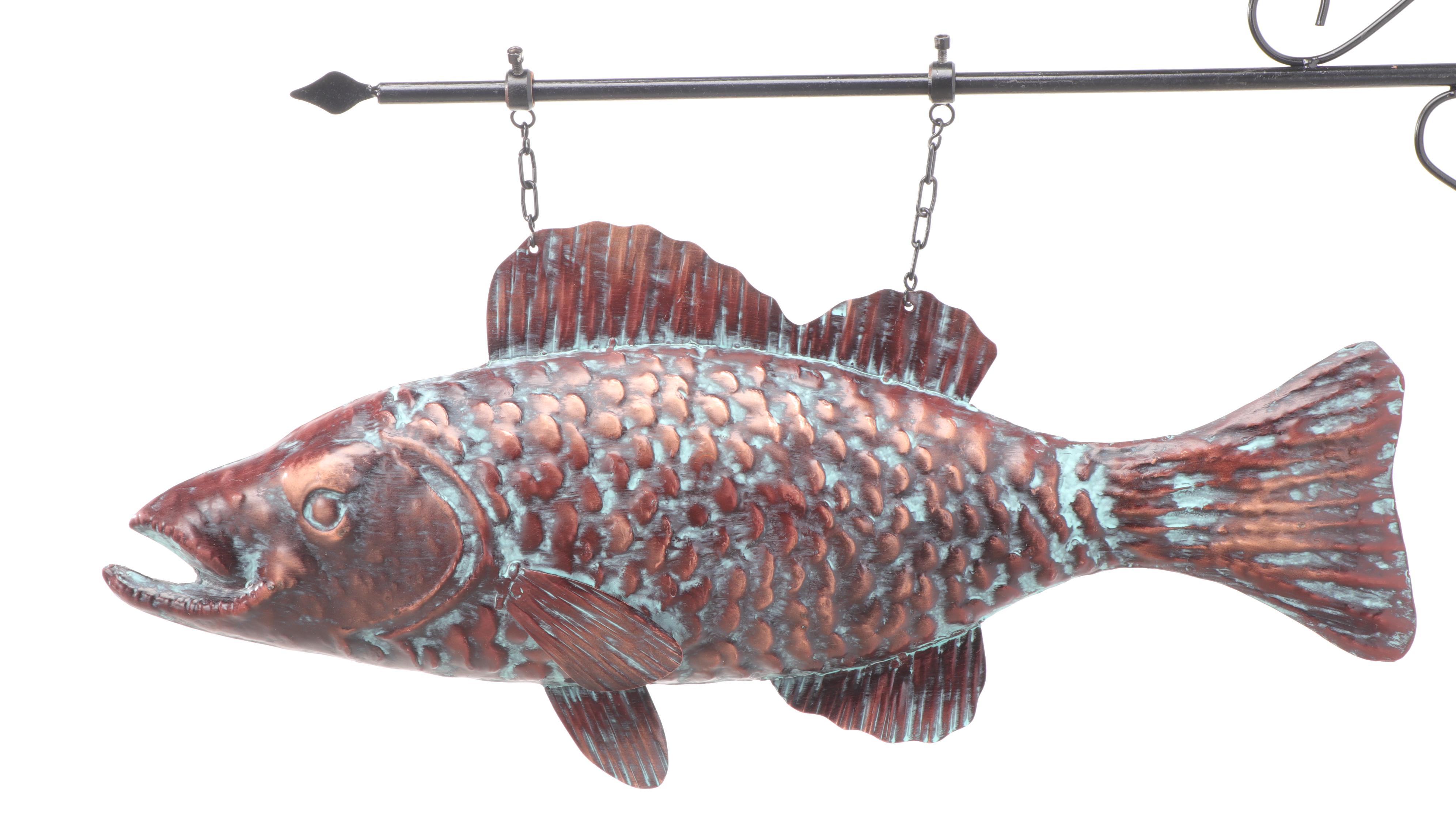 Copper Fish Trade Sign with Mounting Bracket