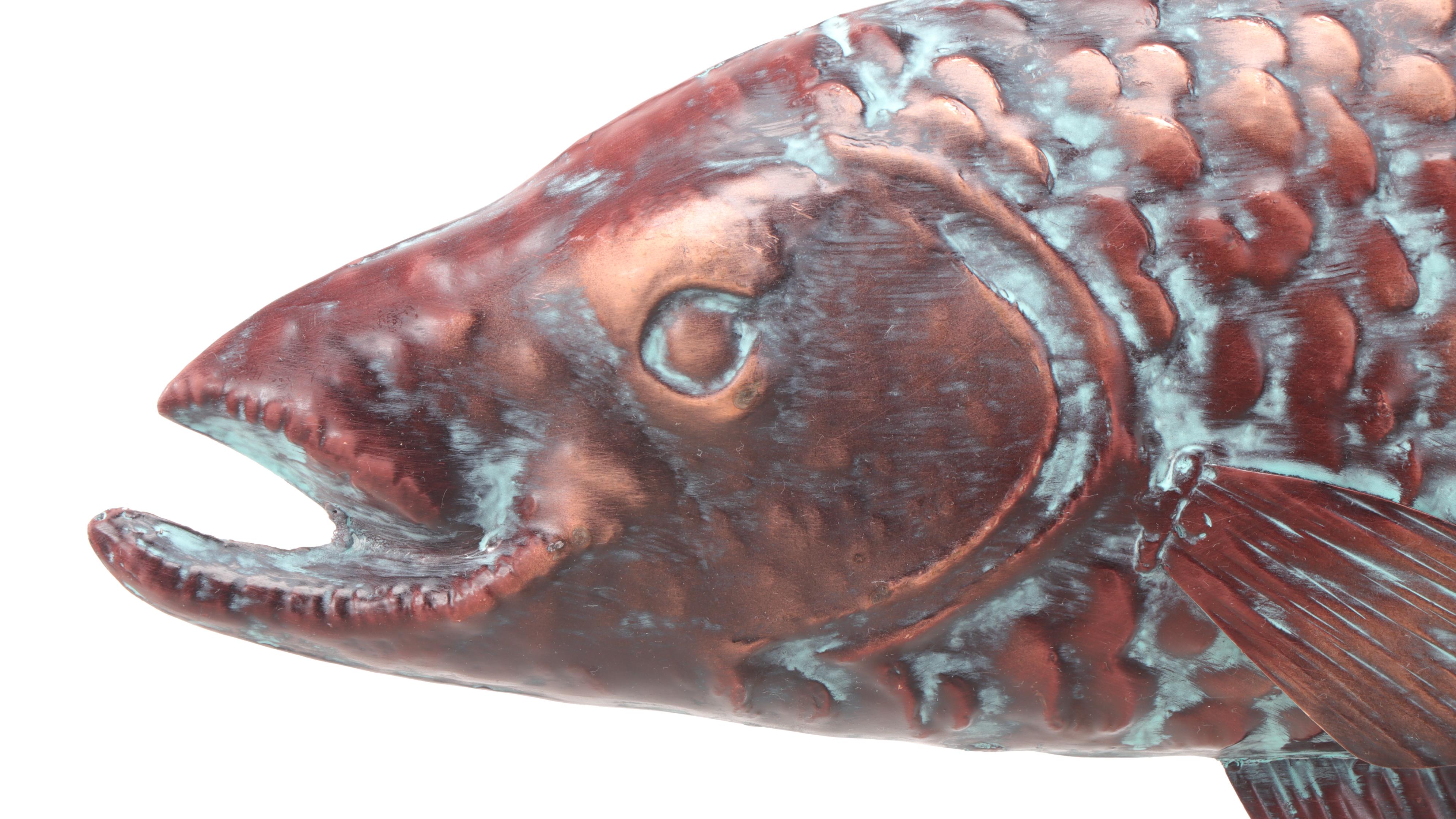 Copper Fish Trade Sign with Mounting Bracket