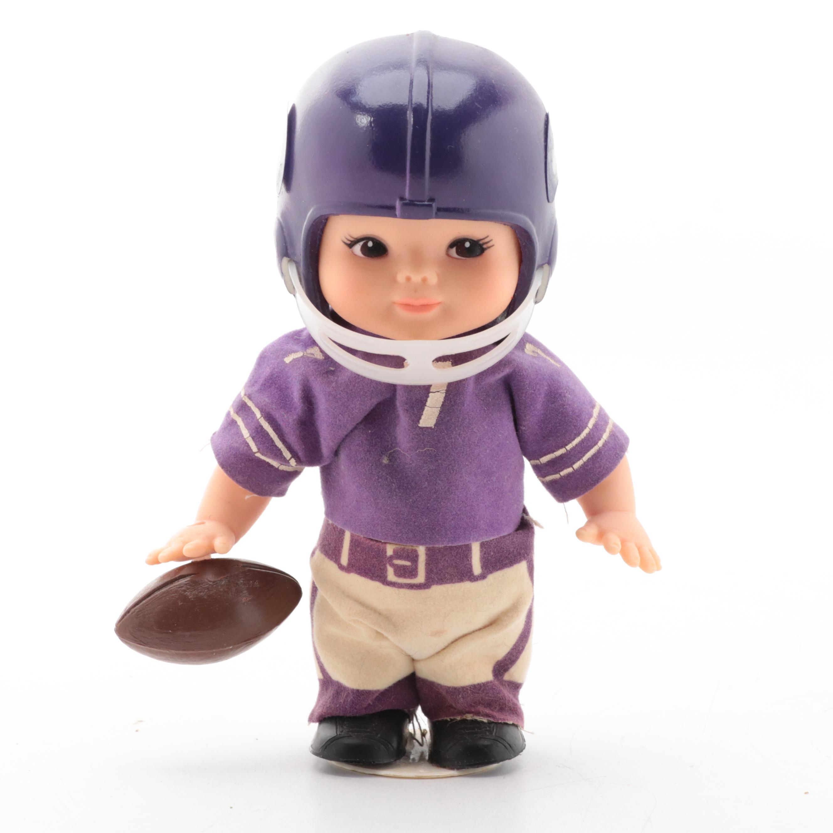 Horsman Windup NFL Teams Football Dolls With Vintage Uniforms, Vintage