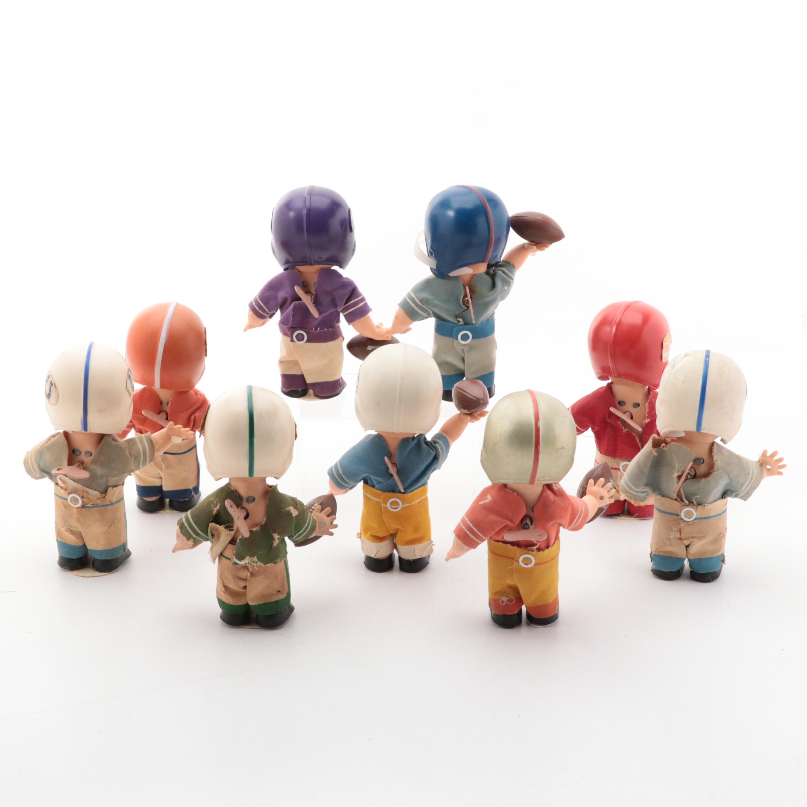 Horsman Windup NFL Teams Football Dolls With Vintage Uniforms, Vintage