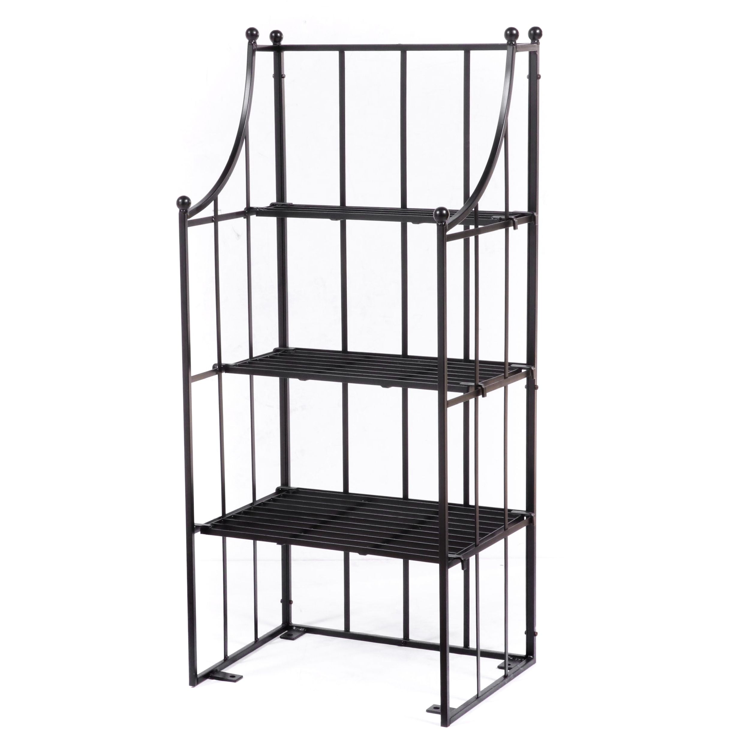 Folding Three-Tier Iron Plant Stand