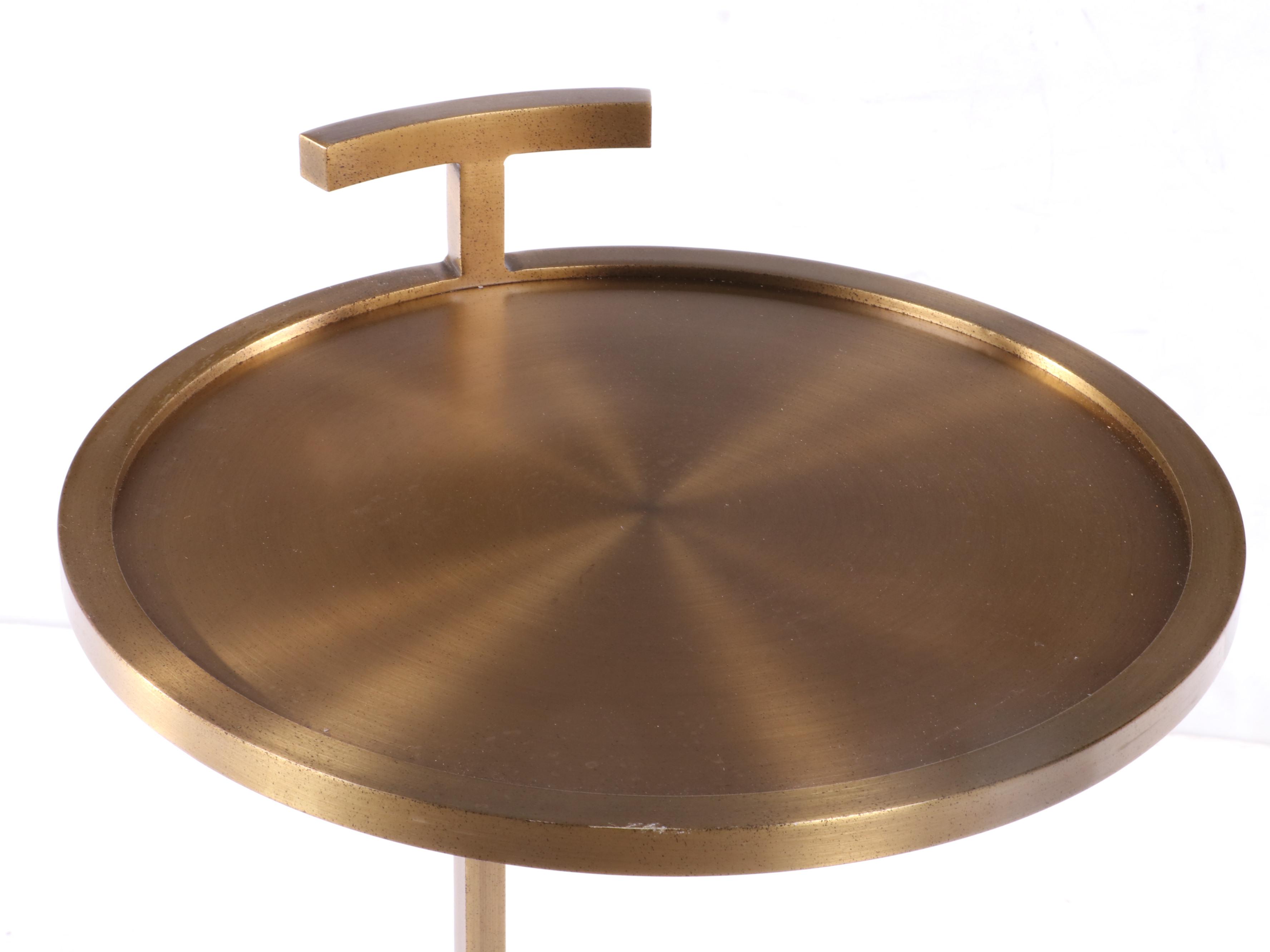 Restoration Hardware "1930s Martini" Side Table in Antique Brass Finish