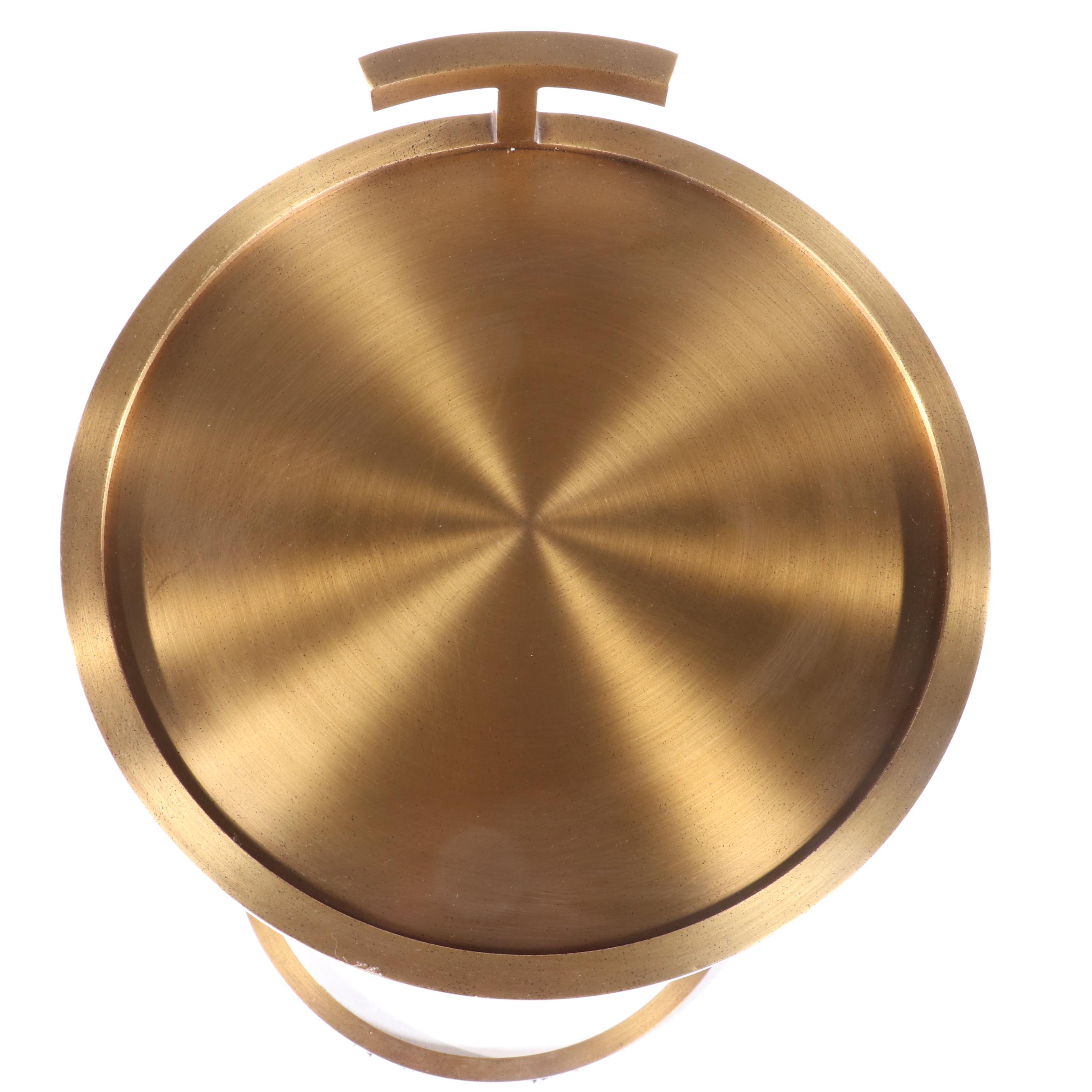 Restoration Hardware "1930s Martini" Side Table in Antique Brass Finish