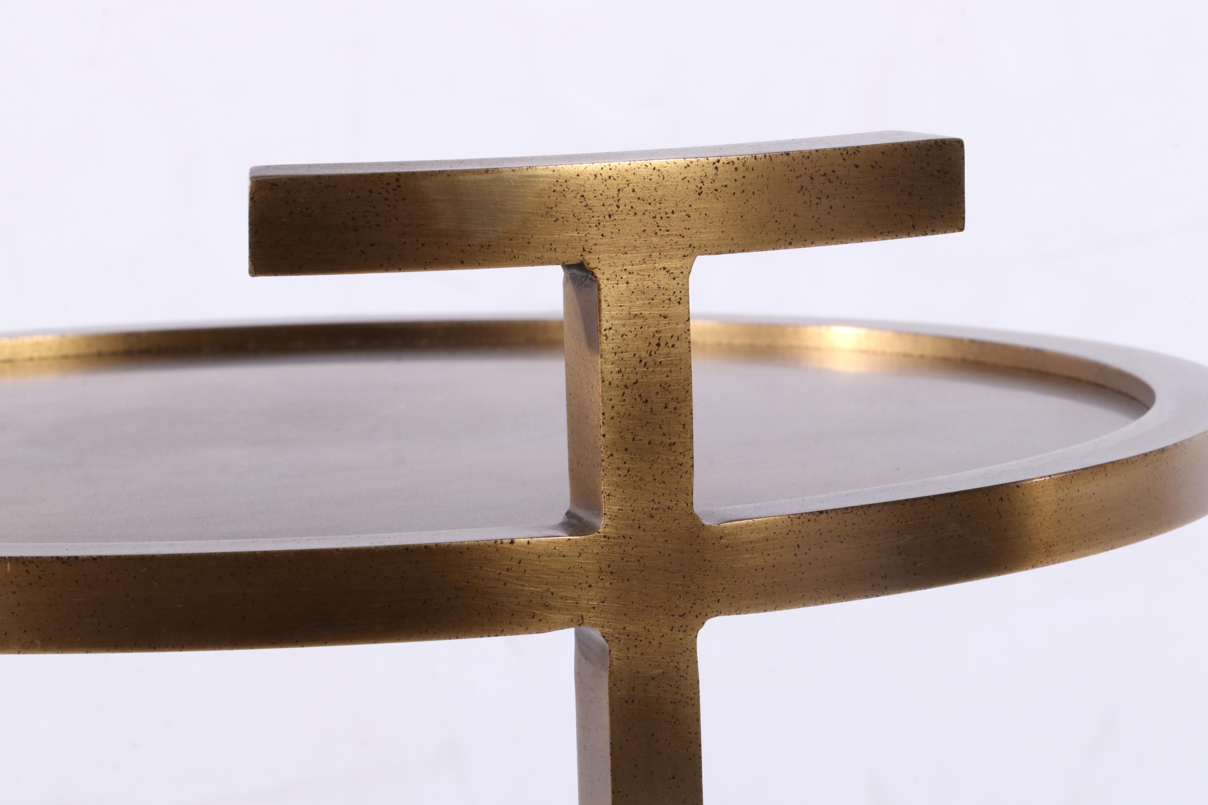 Restoration Hardware "1930s Martini" Side Table in Antique Brass Finish