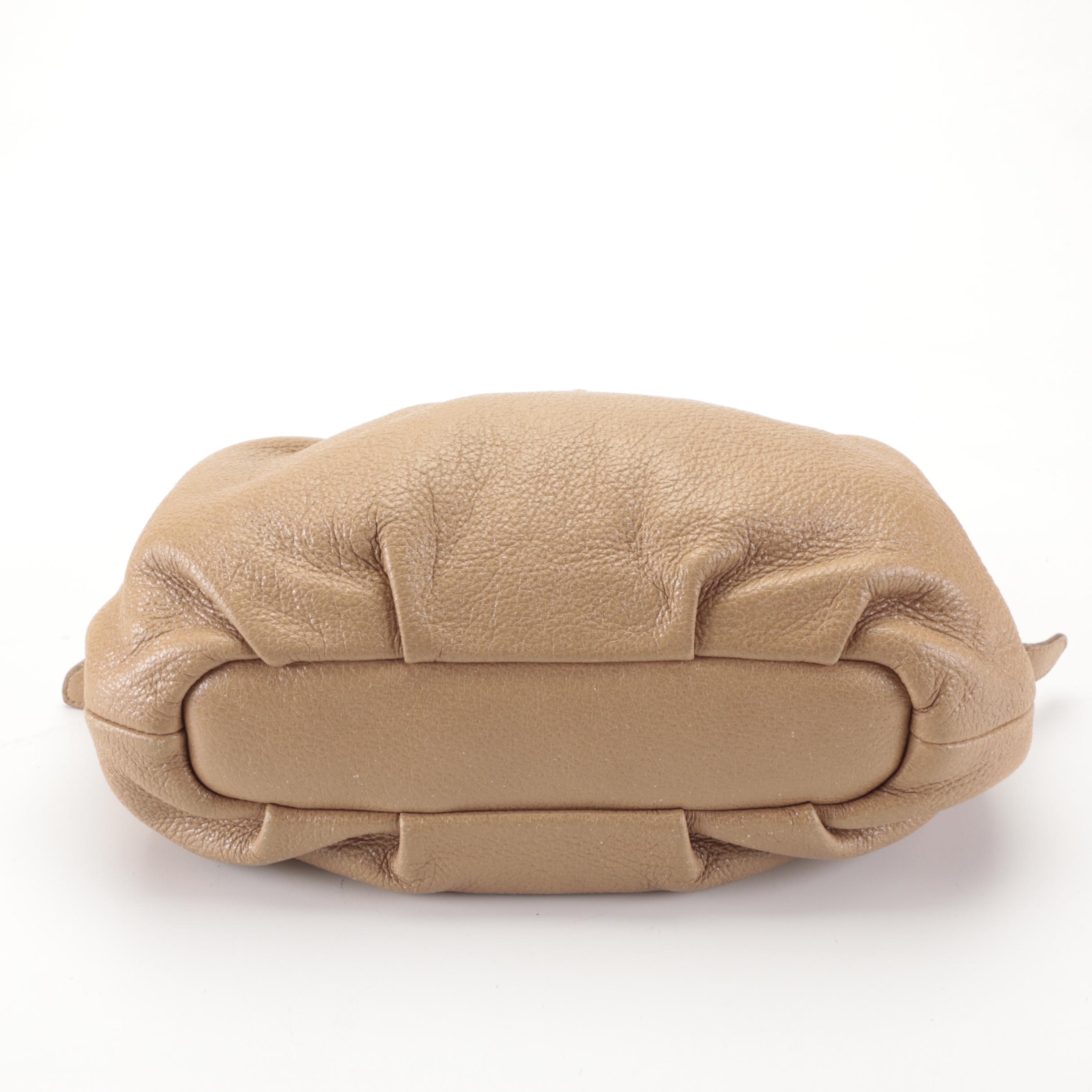 Prada Small Zip Shoulder Bag in Shiny Cervo Lux Deerskin Leather