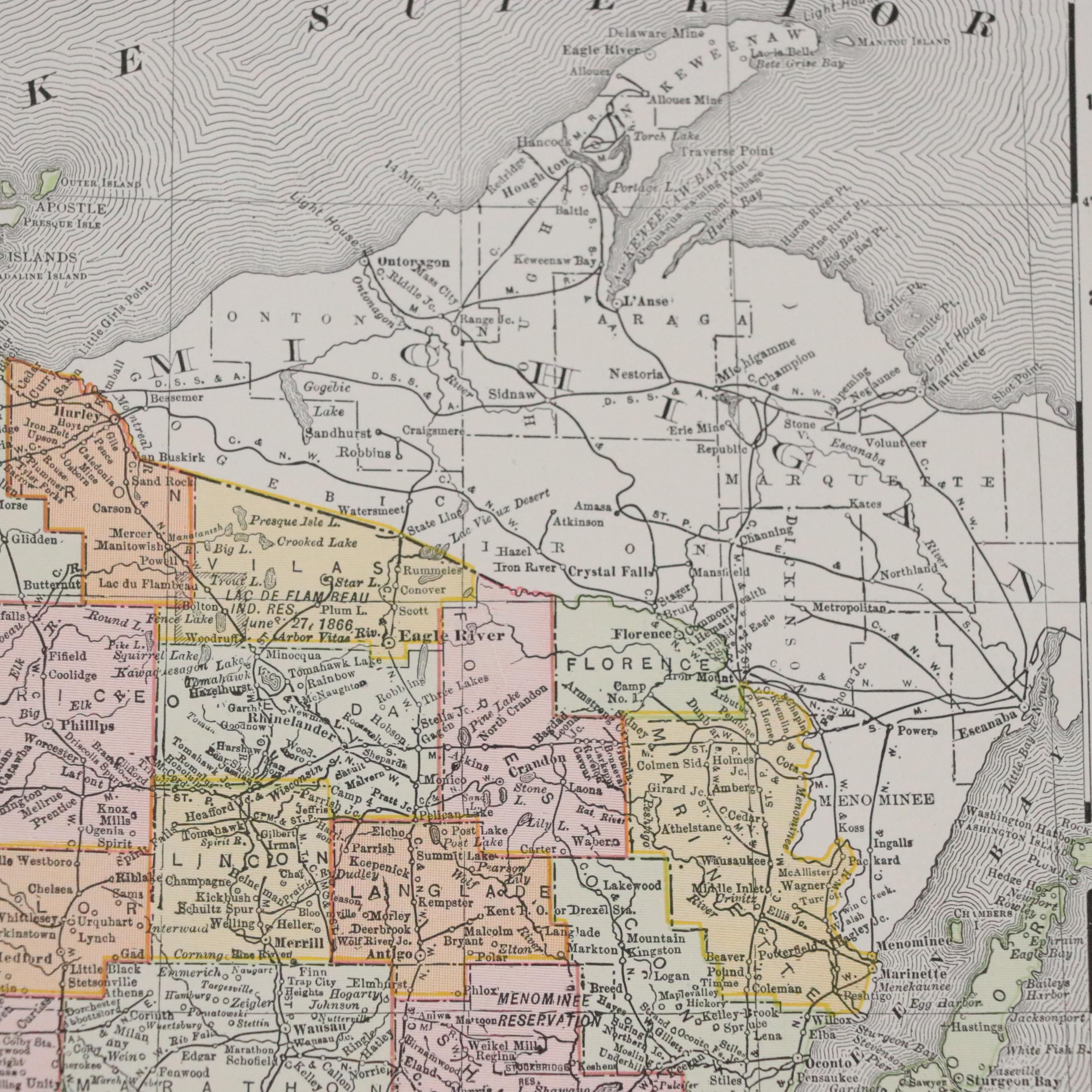 Wisconsin County Lithographic Map