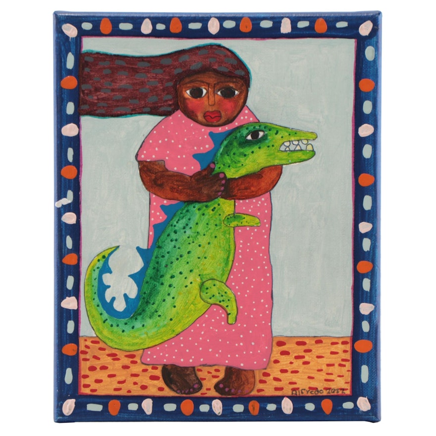 Alfredo Garcia Acrylic Painting "Alligator"