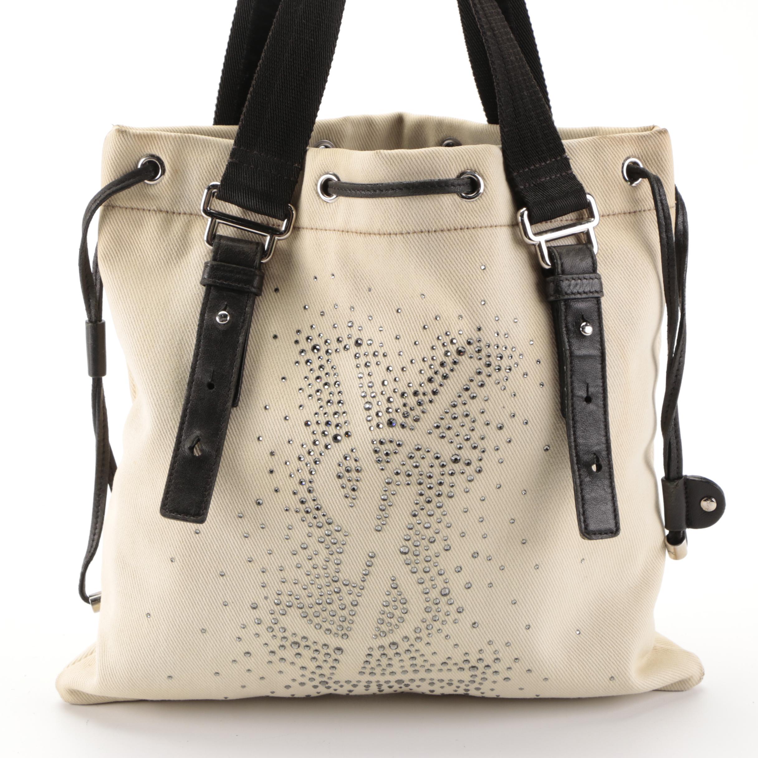 Yves Saint Laurent Kahala Tote Bag in Crystal Embellished Twill