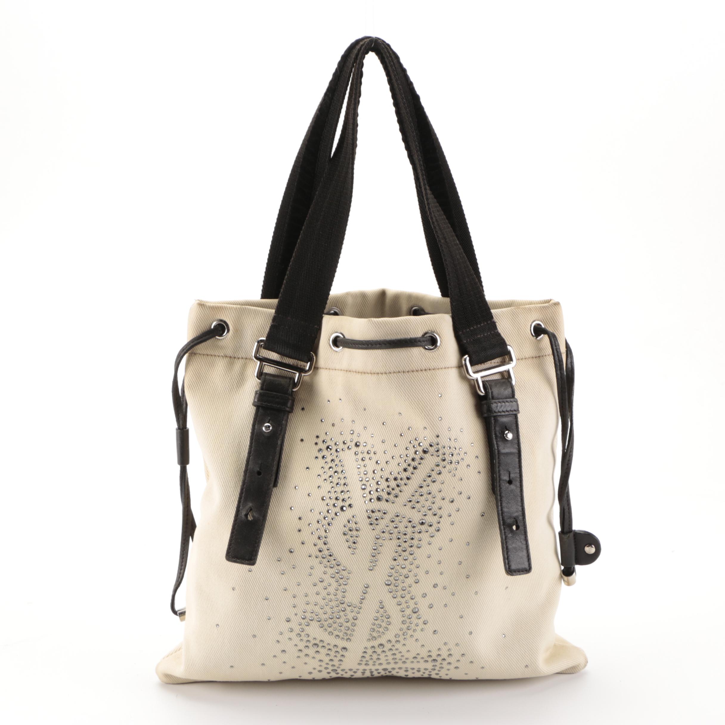 Yves Saint Laurent Kahala Tote Bag in Crystal Embellished Twill
