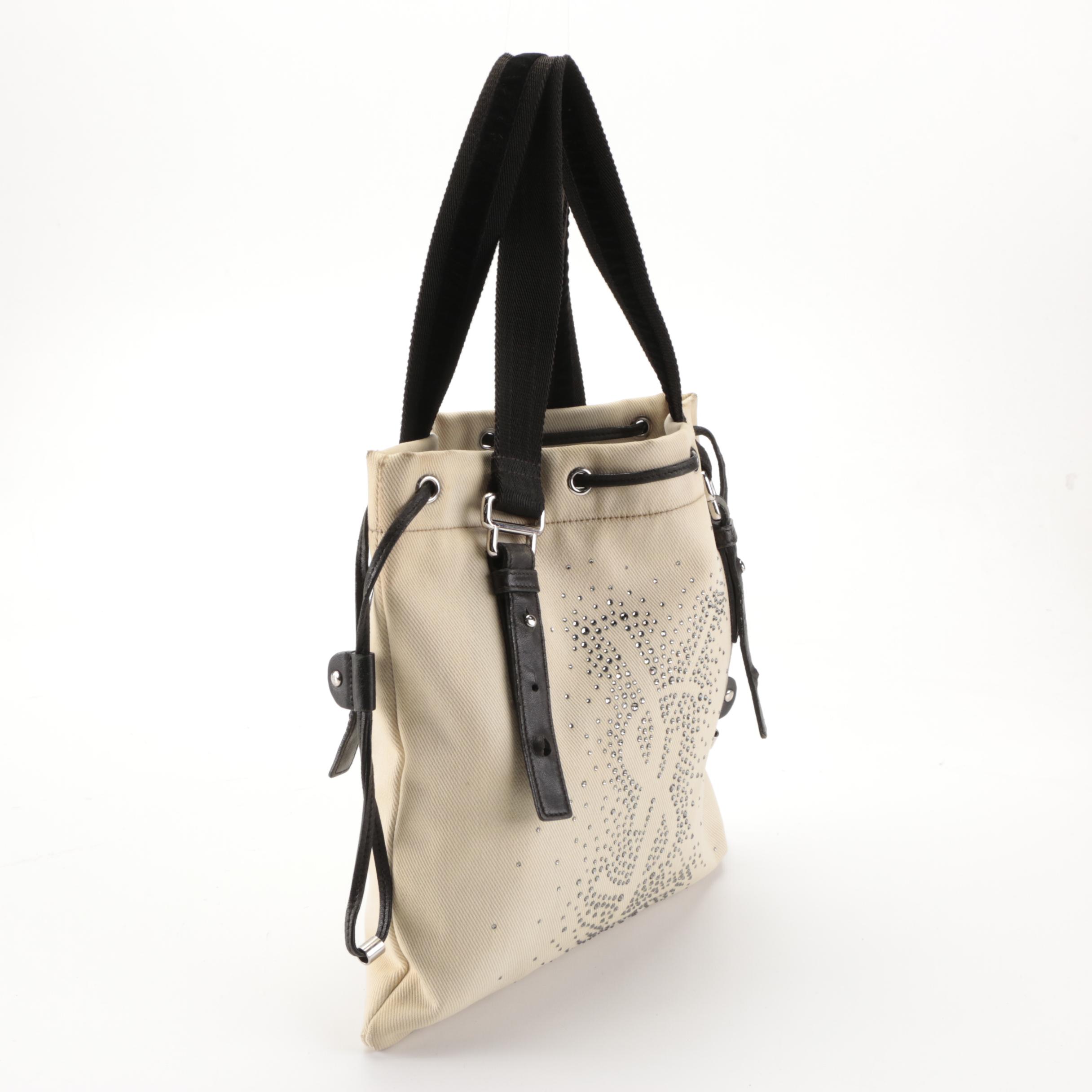 Yves Saint Laurent Kahala Tote Bag in Crystal Embellished Twill