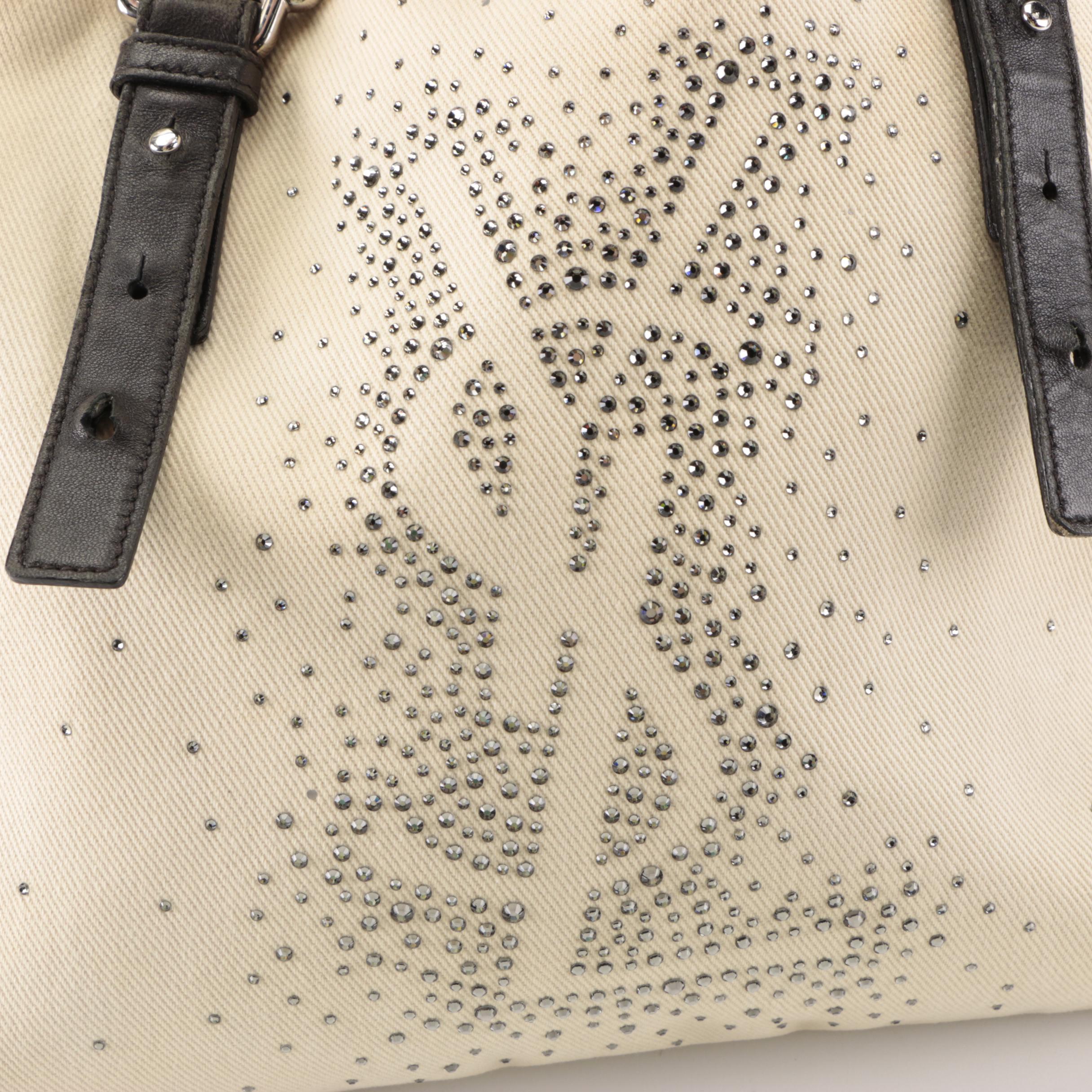 Yves Saint Laurent Kahala Tote Bag in Crystal Embellished Twill
