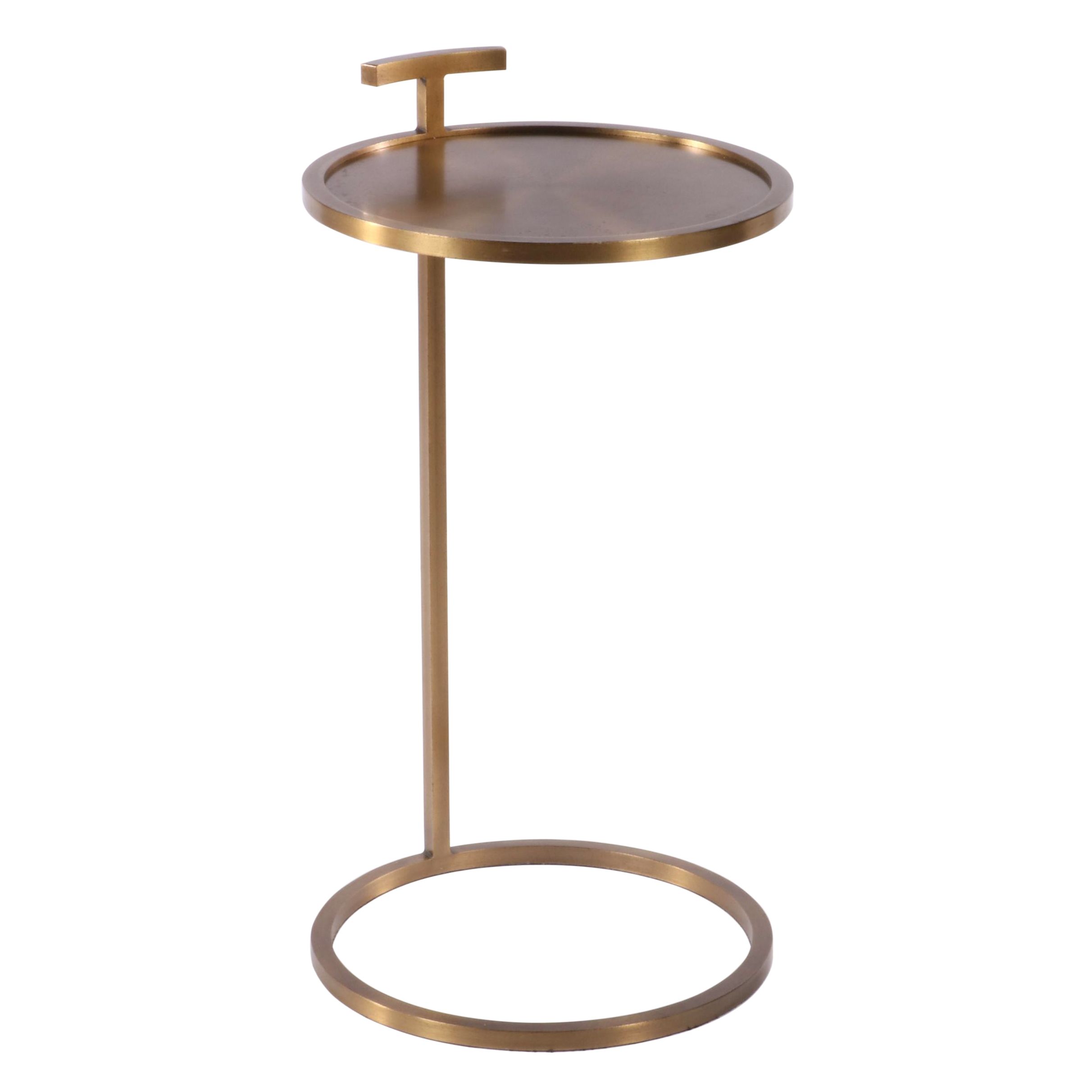 Restoration Hardware "1930s Martini" Side Table in Antique Brass Finish