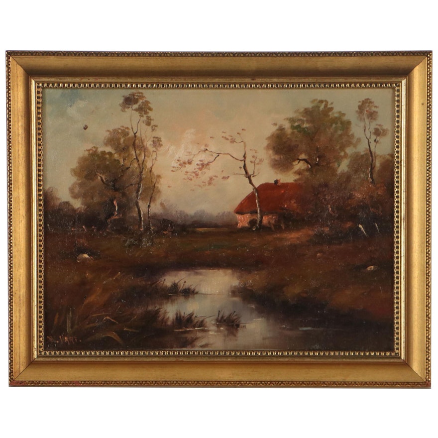 William Hart Landscape Oil Painting, Late 19th Century