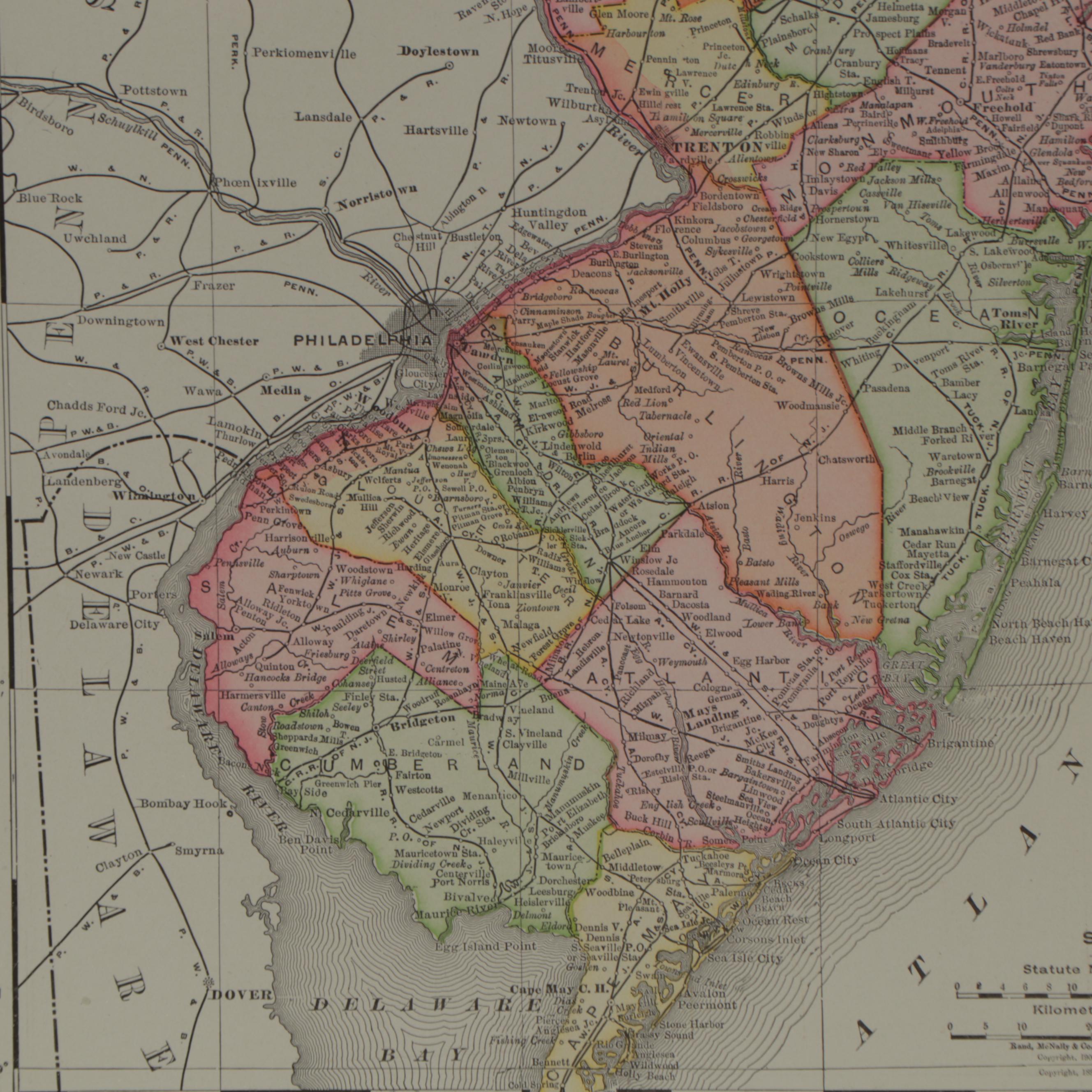 Rand, McNally & Company County Map of New Jersey