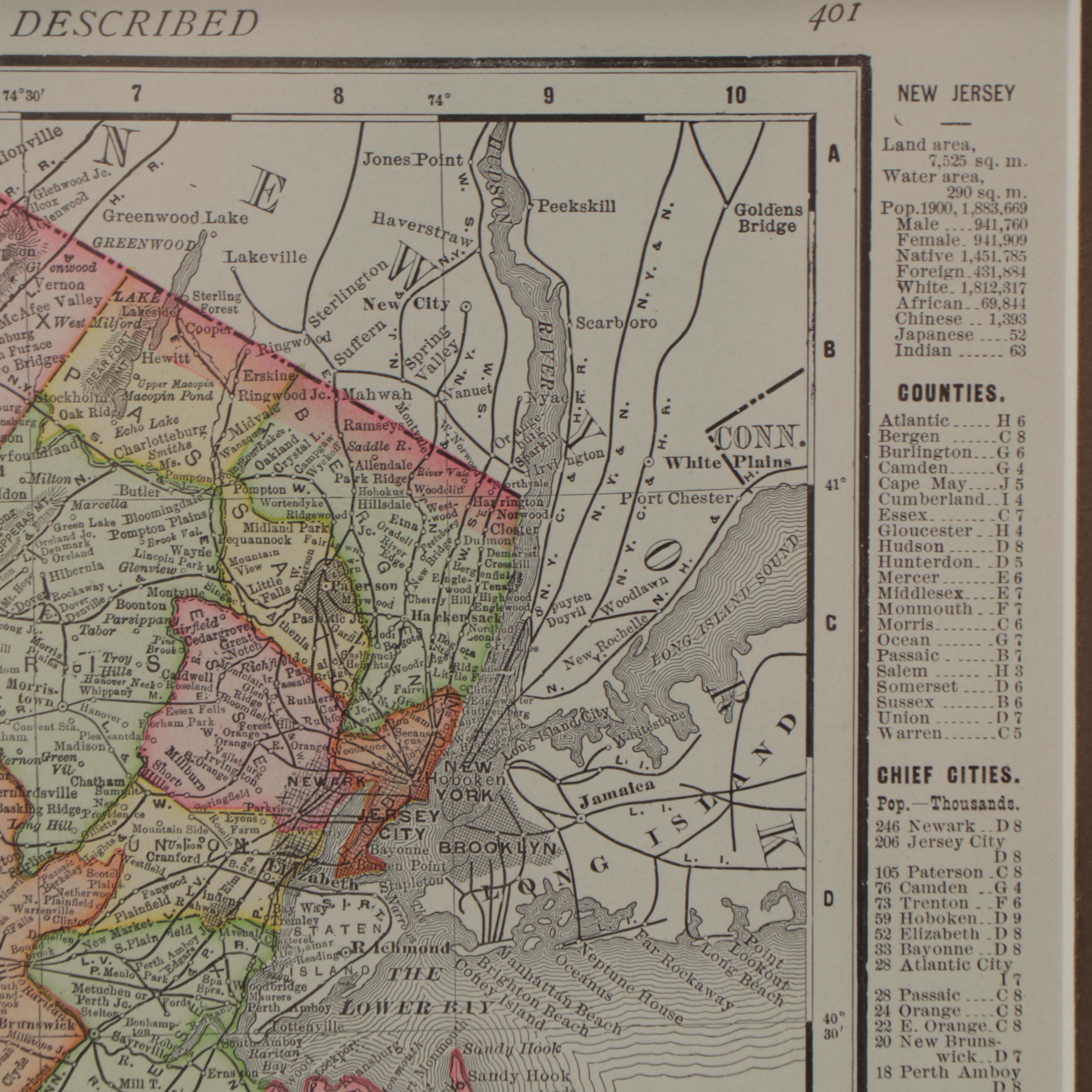 Rand, McNally & Company County Map of New Jersey