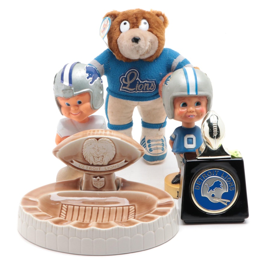 NFL Detroit Lions Football Memorabilia with Weico Stadium Ashtray