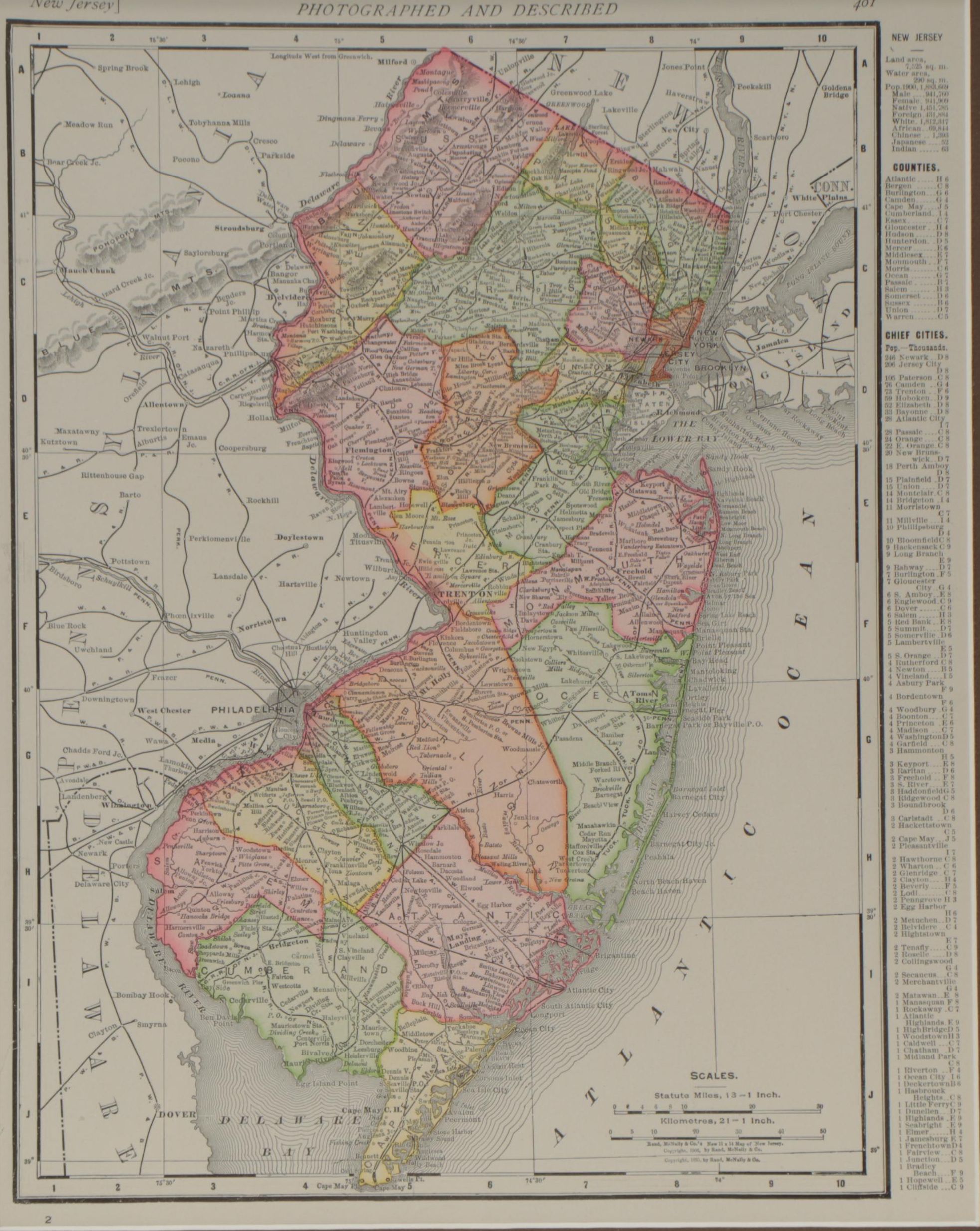 Rand, McNally & Company County Map of New Jersey