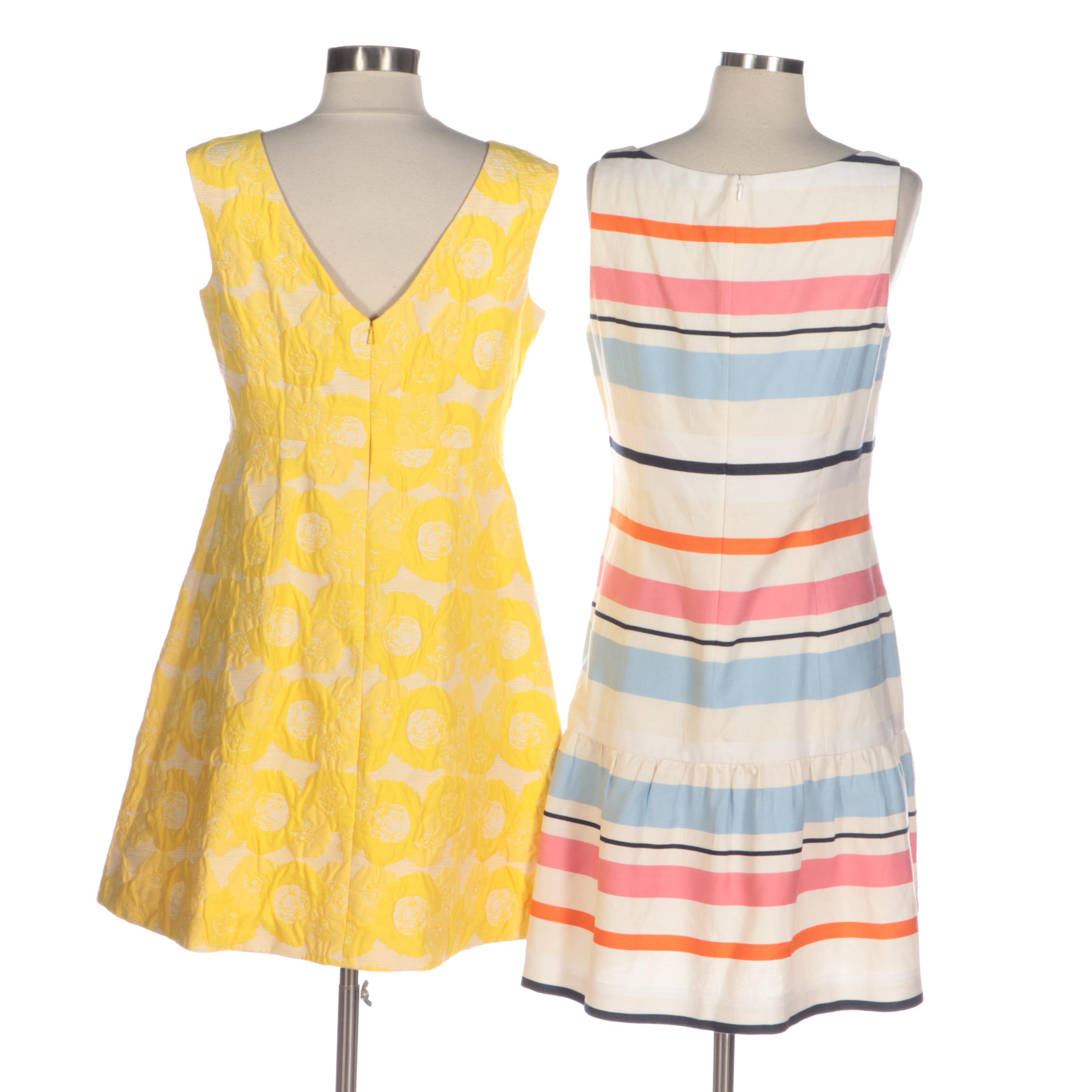 Tory Burch Damask Sleeveless Dress and J. McLaughlin Striped Sleeveless Dress