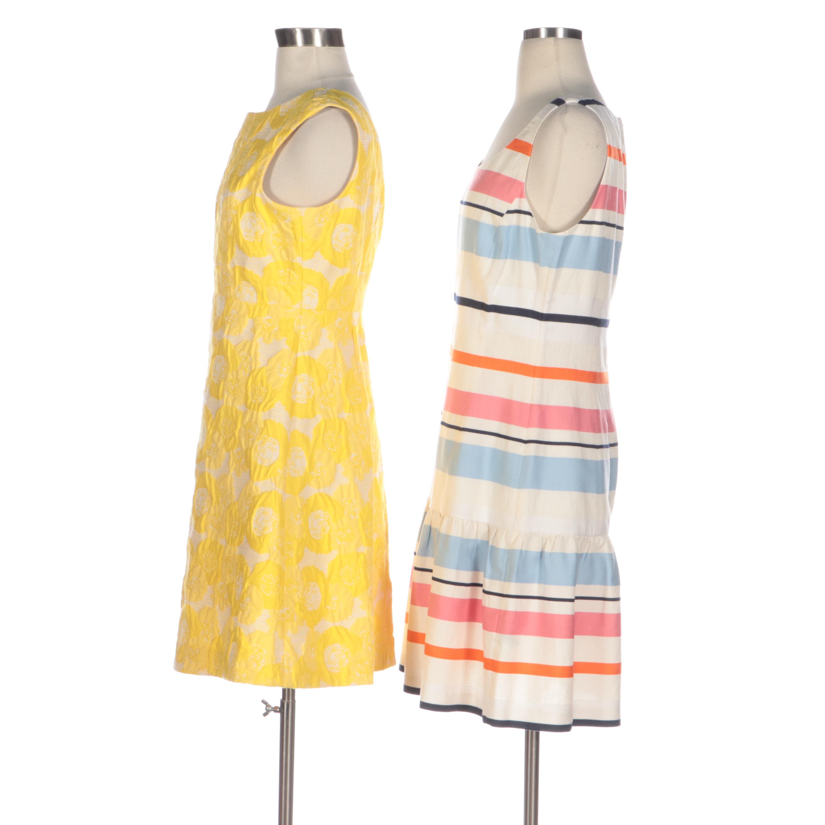 Tory Burch Damask Sleeveless Dress and J. McLaughlin Striped Sleeveless Dress