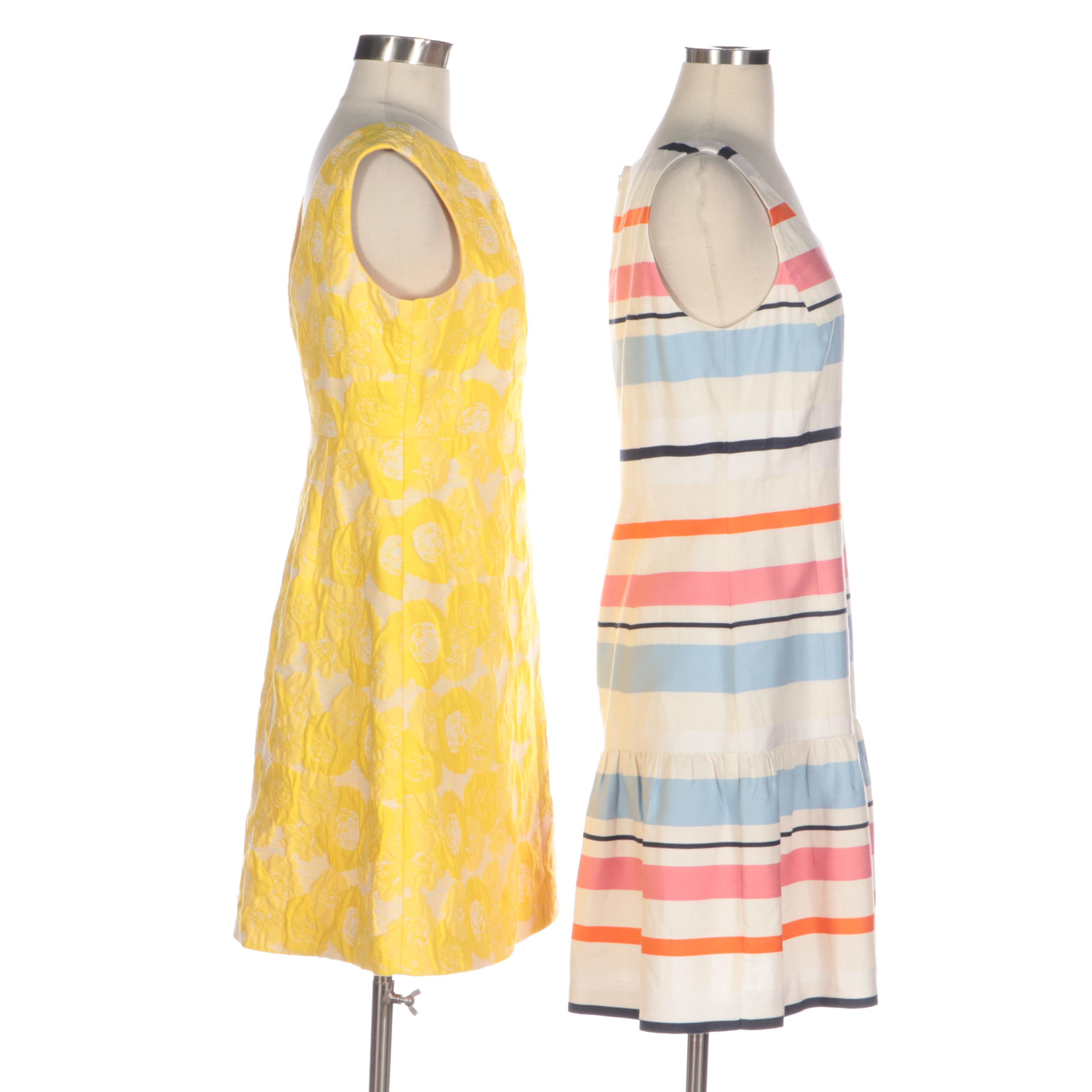 Tory Burch Damask Sleeveless Dress and J. McLaughlin Striped Sleeveless Dress