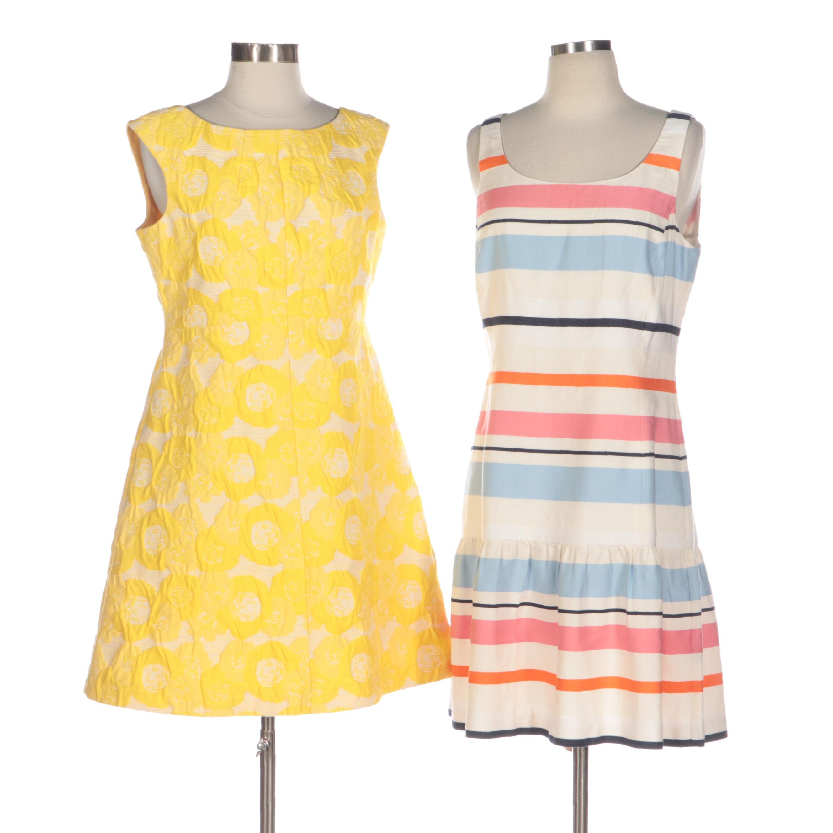 Tory Burch Damask Sleeveless Dress and J. McLaughlin Striped Sleeveless Dress