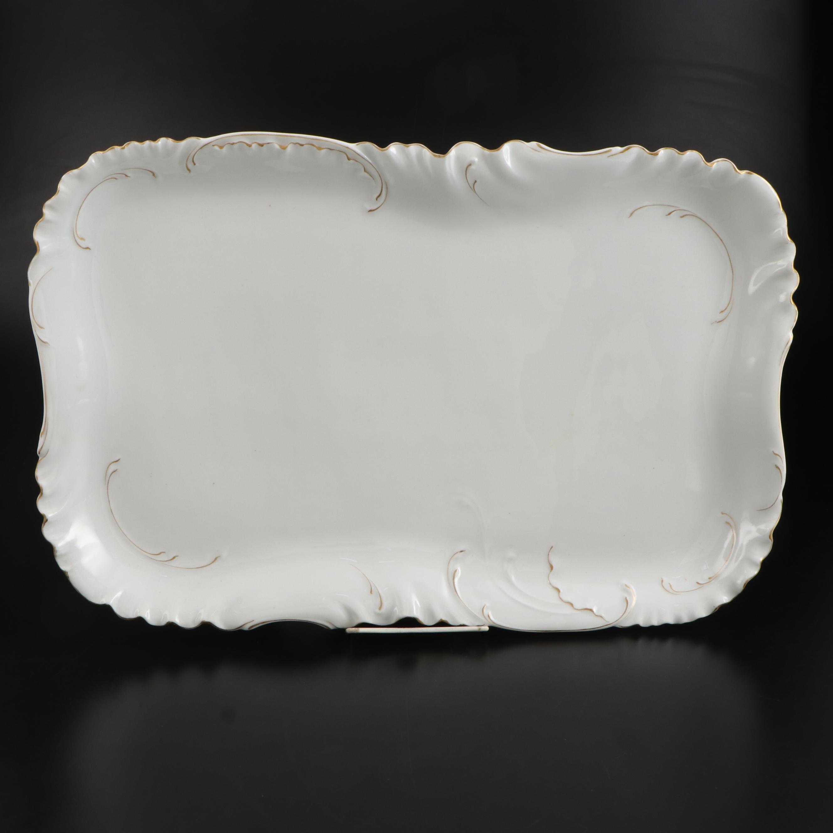 Haviland & Co. Limoges Porcelain Gilt Accented Serving Pieces