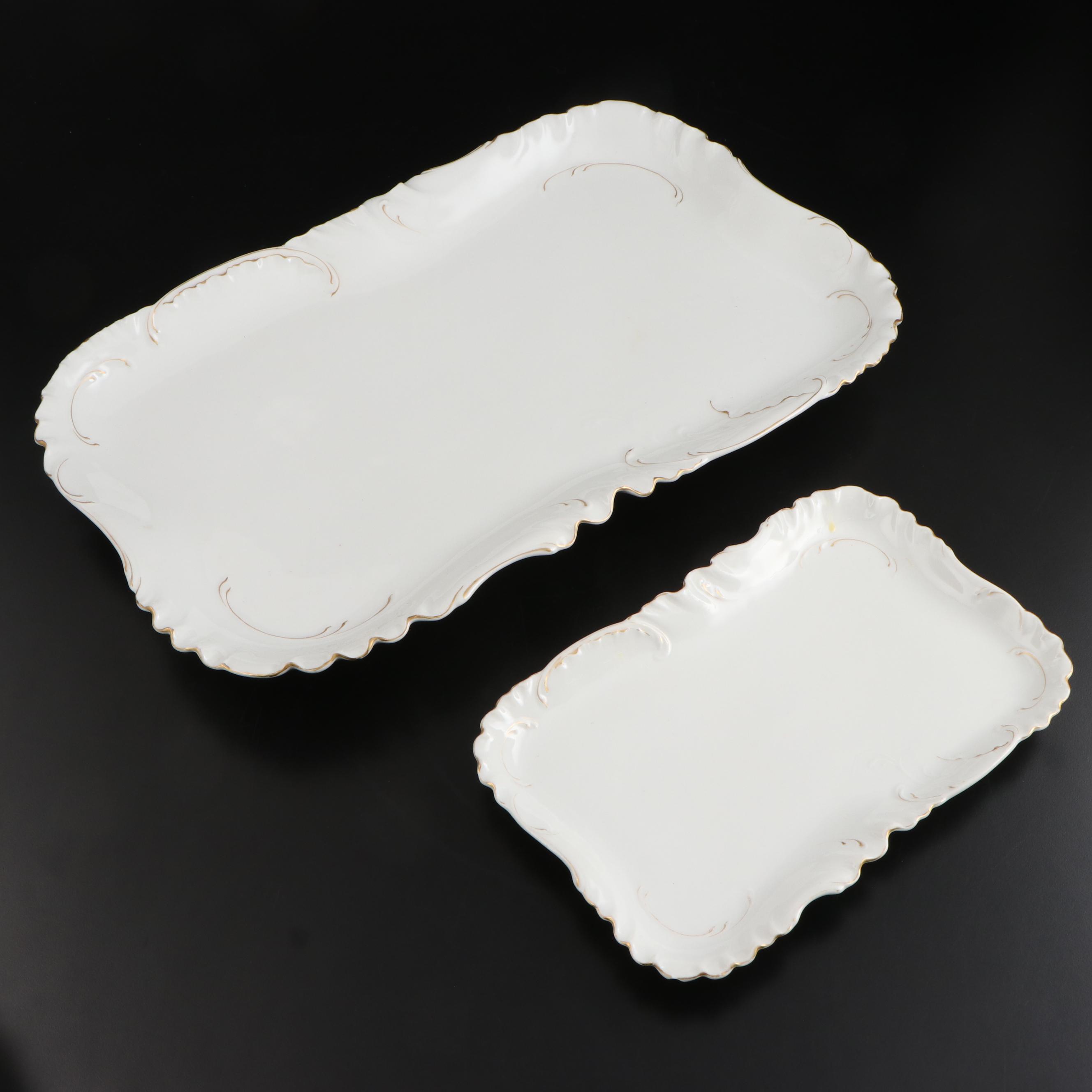 Haviland & Co. Limoges Porcelain Gilt Accented Serving Pieces