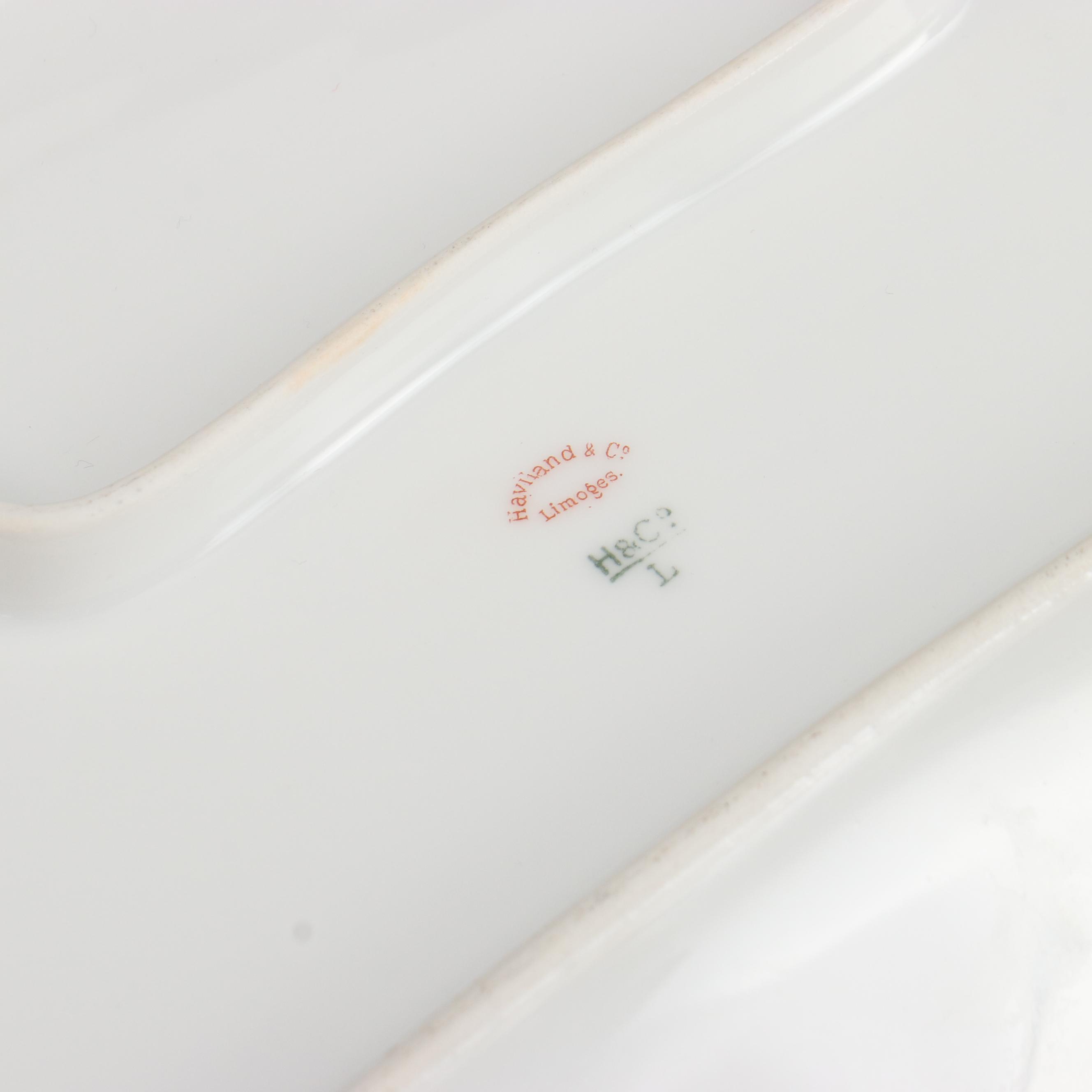 Haviland & Co. Limoges Porcelain Gilt Accented Serving Pieces