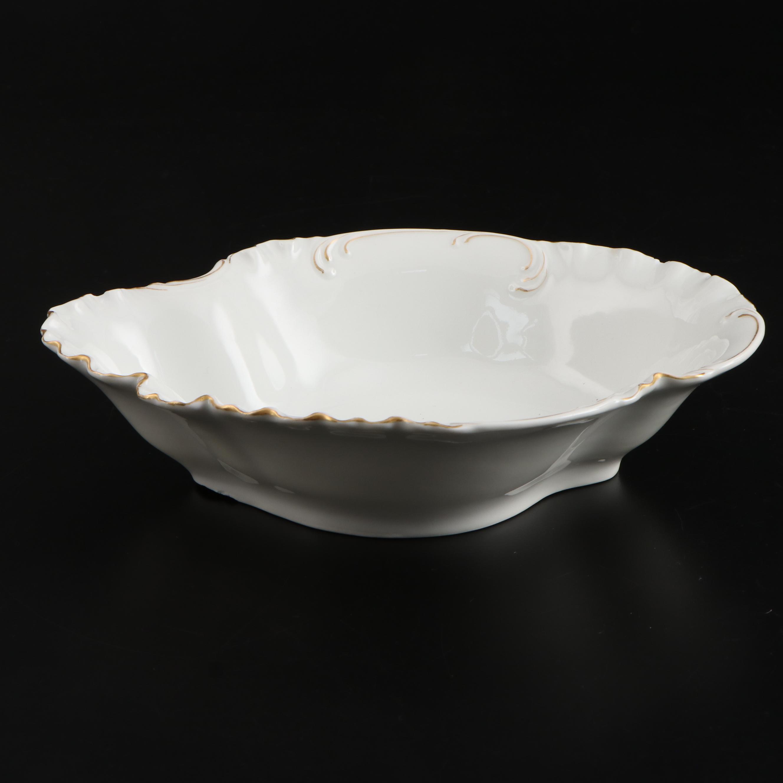 Haviland & Co. Limoges Porcelain Gilt Accented Serving Pieces