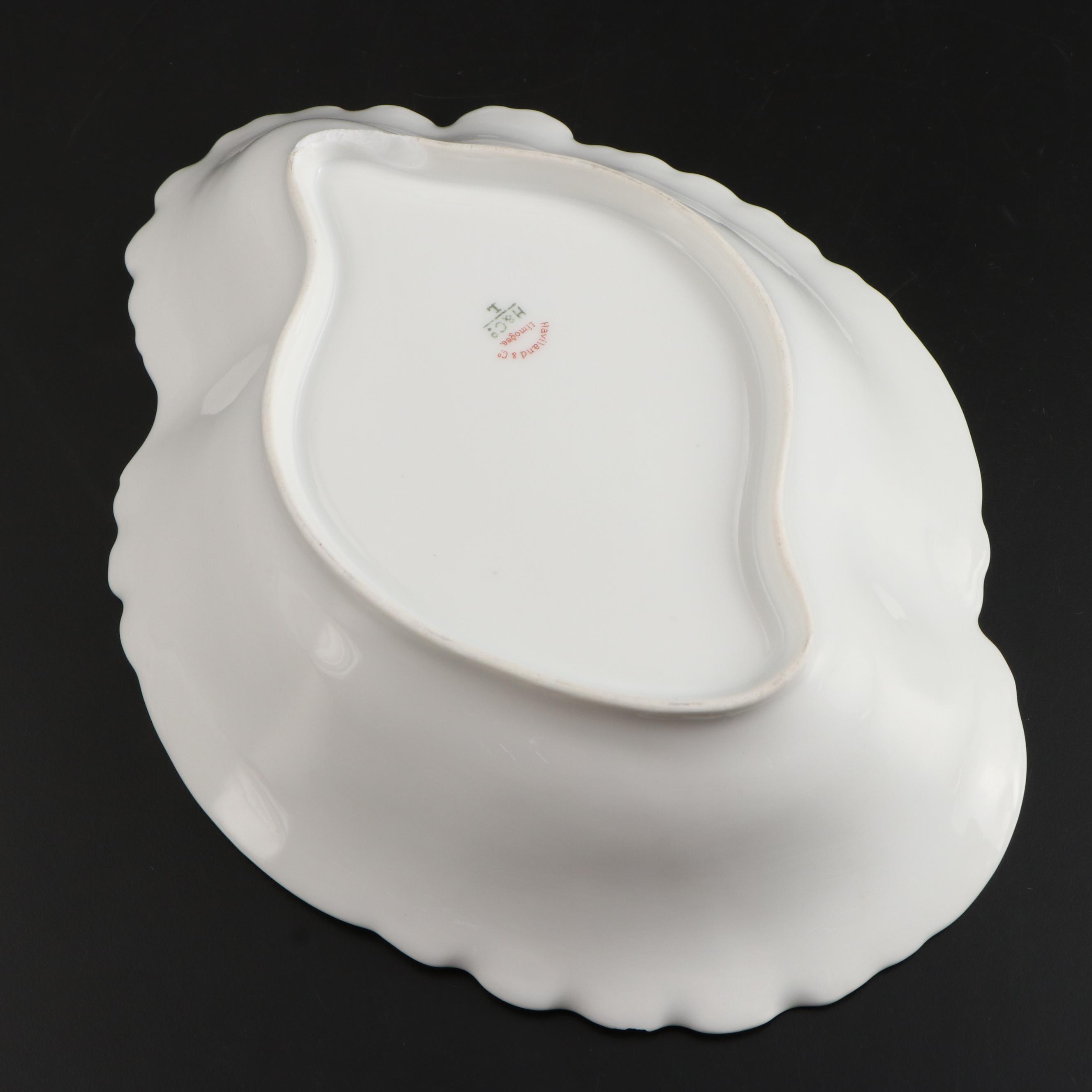 Haviland & Co. Limoges Porcelain Gilt Accented Serving Pieces